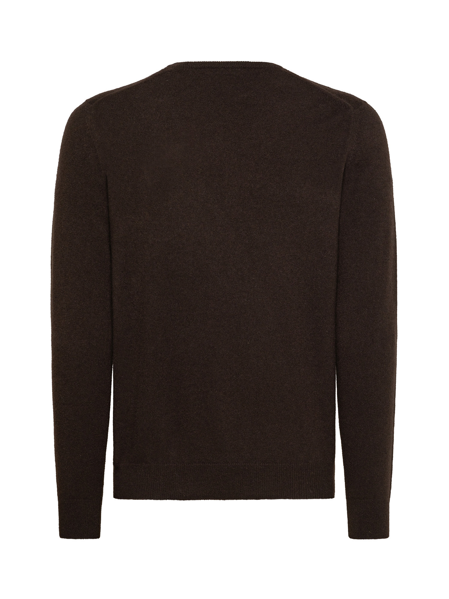 Pullover girocollo in puro cashmere, Marrone, large image number 1