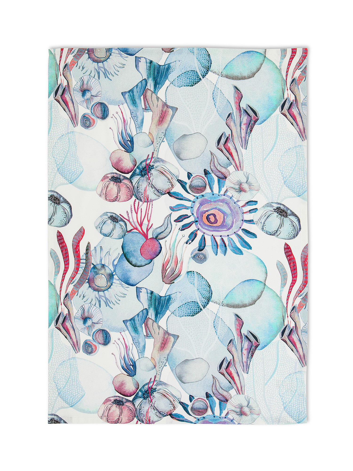 Set of 2 tea towels with seabed print, Multicolor, large image number 1