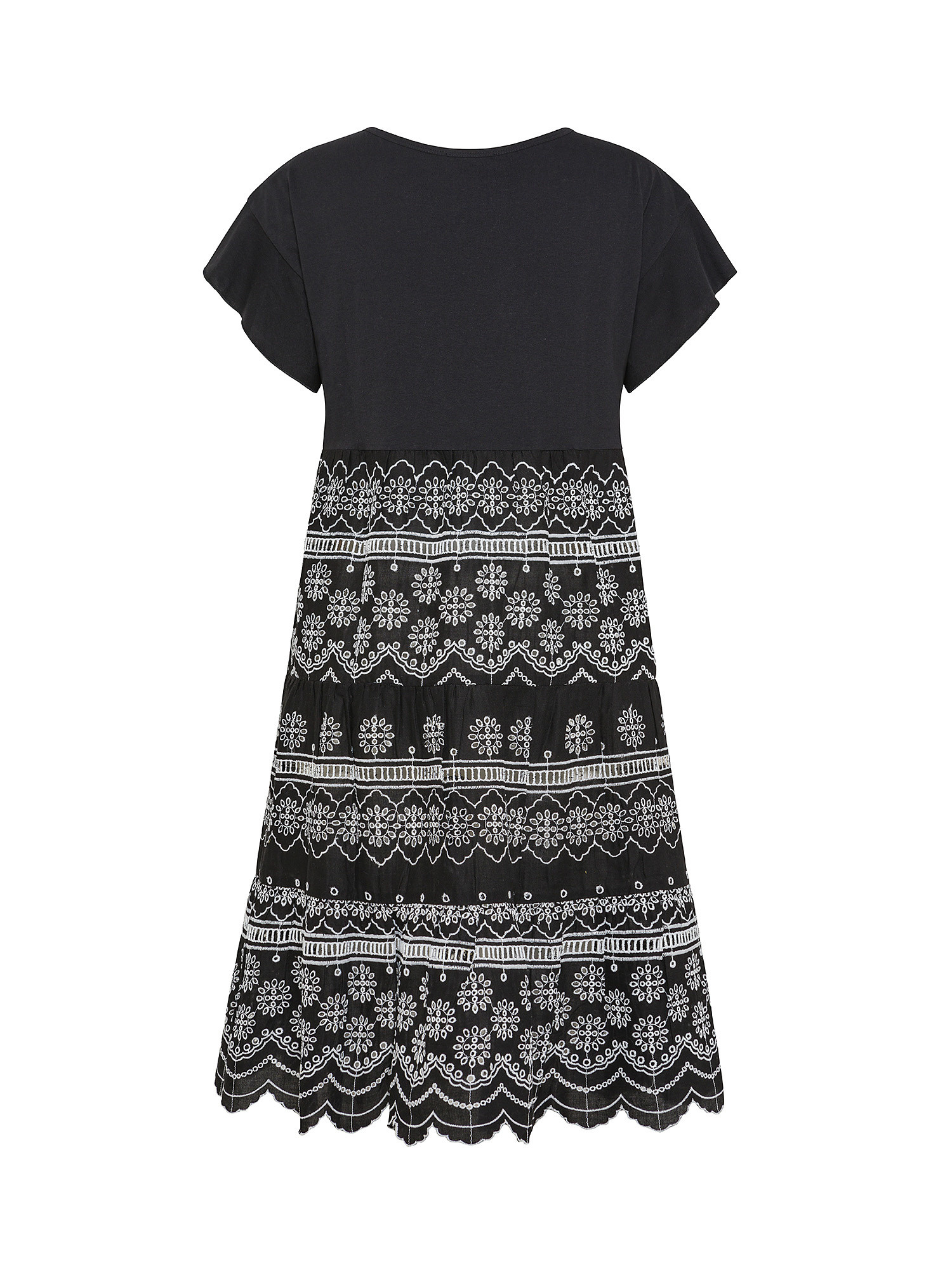 Koan - Cotton dress with flounces, Black, large image number 1