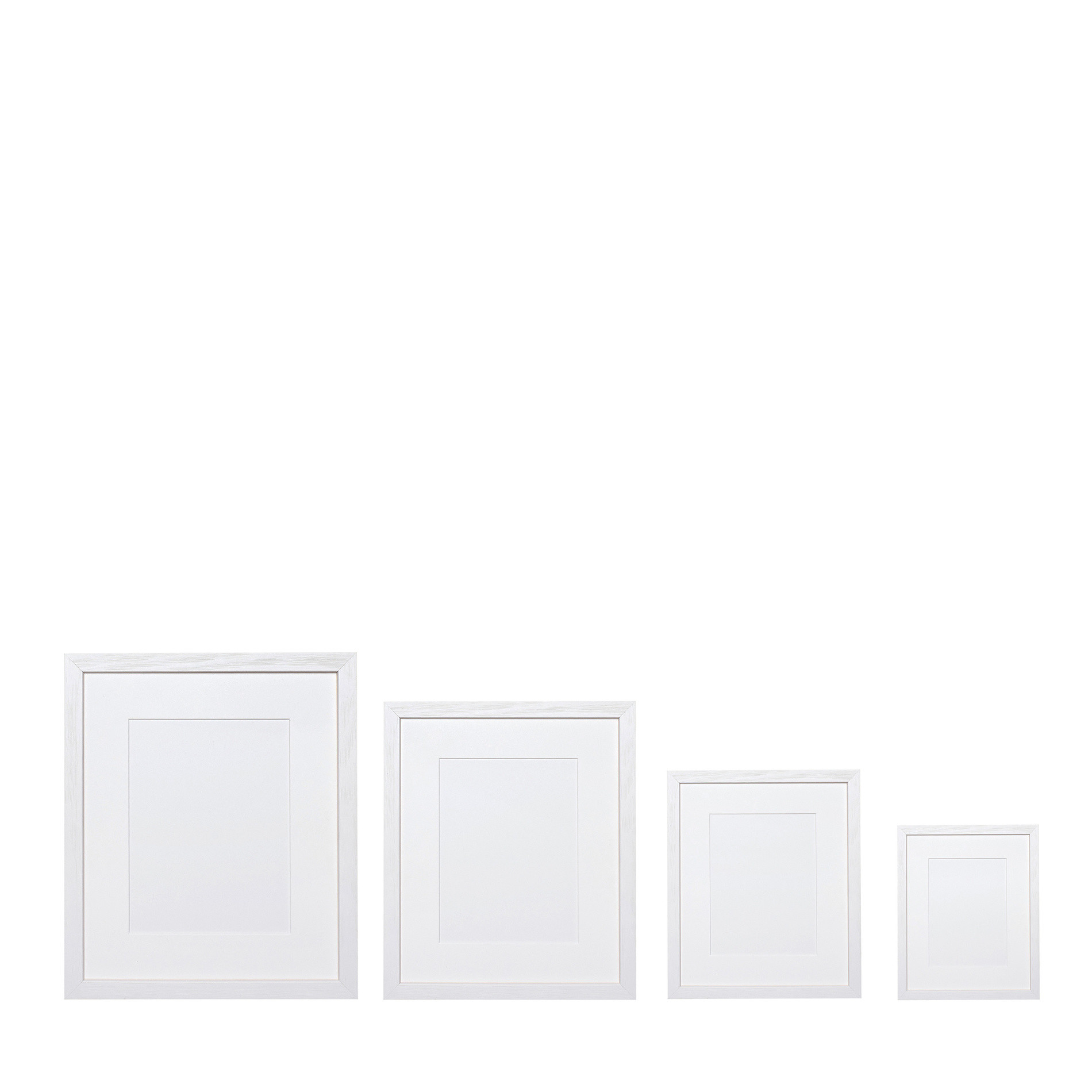 Portafoto legno bianco con passepartout, Bianco, large image number 1
