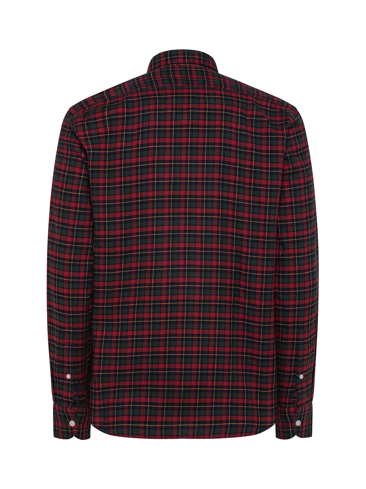 Tailor fit shirt in soft organic cotton flannel, Red, large image number 1