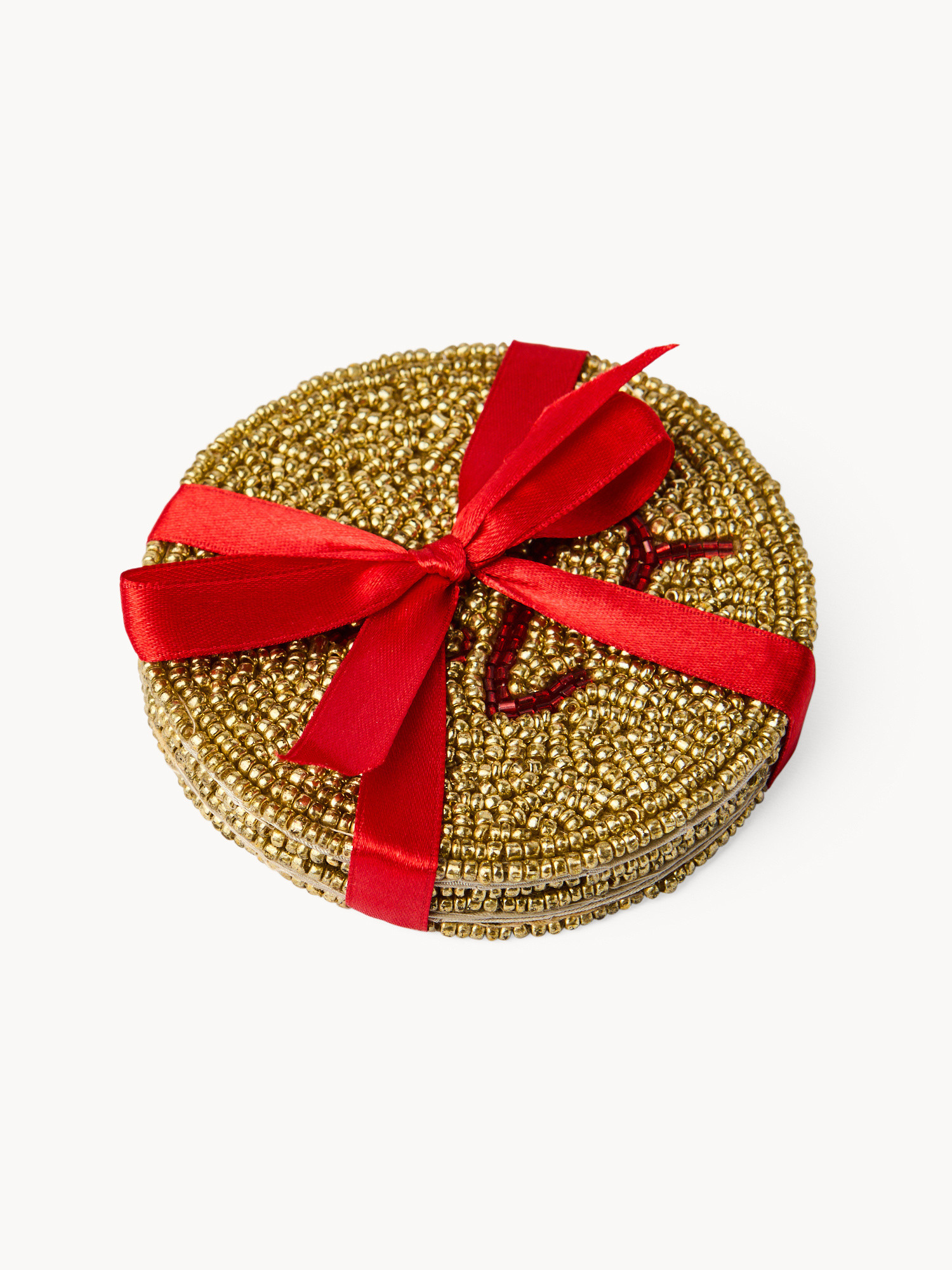 Set 2 sottobicchieri con perline, Multicolor, large image number 2