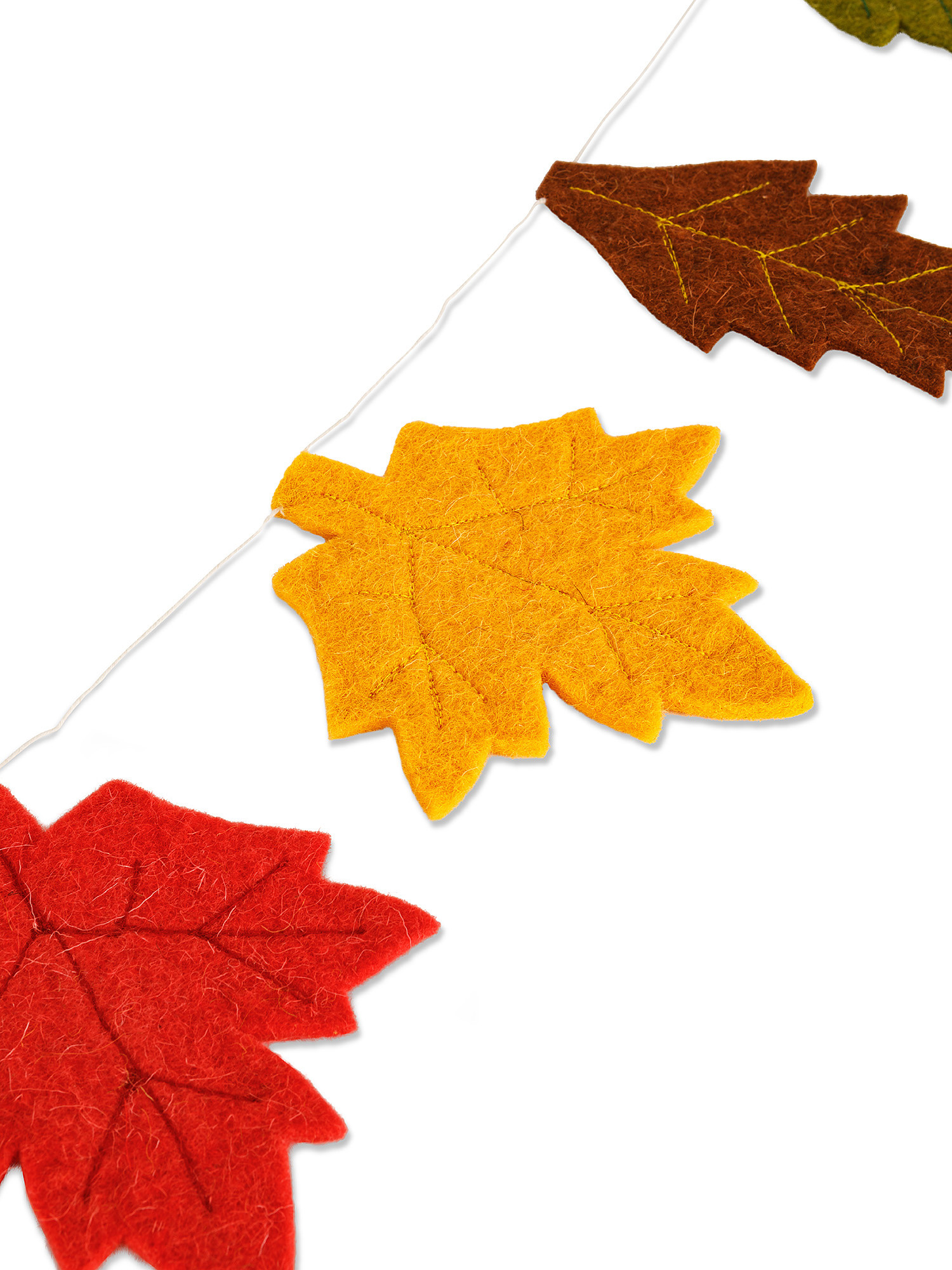 Ghirlanda decorativa foglie in feltro, Multicolor, large image number 1