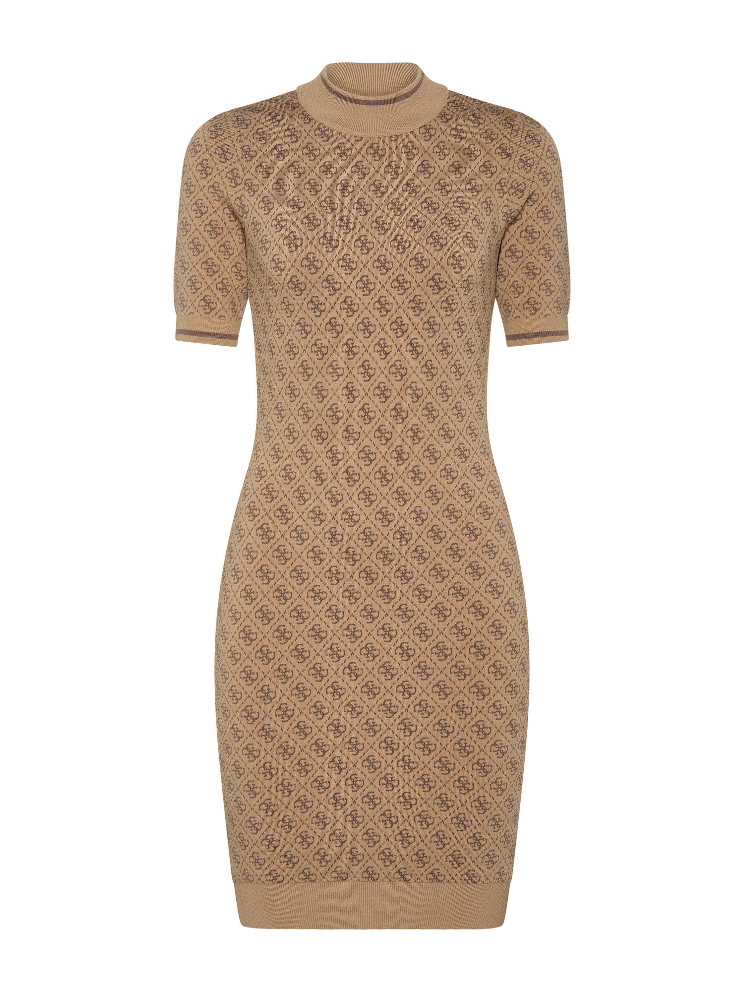 Guess - Knitted dress with logo, Beige, large image number 0