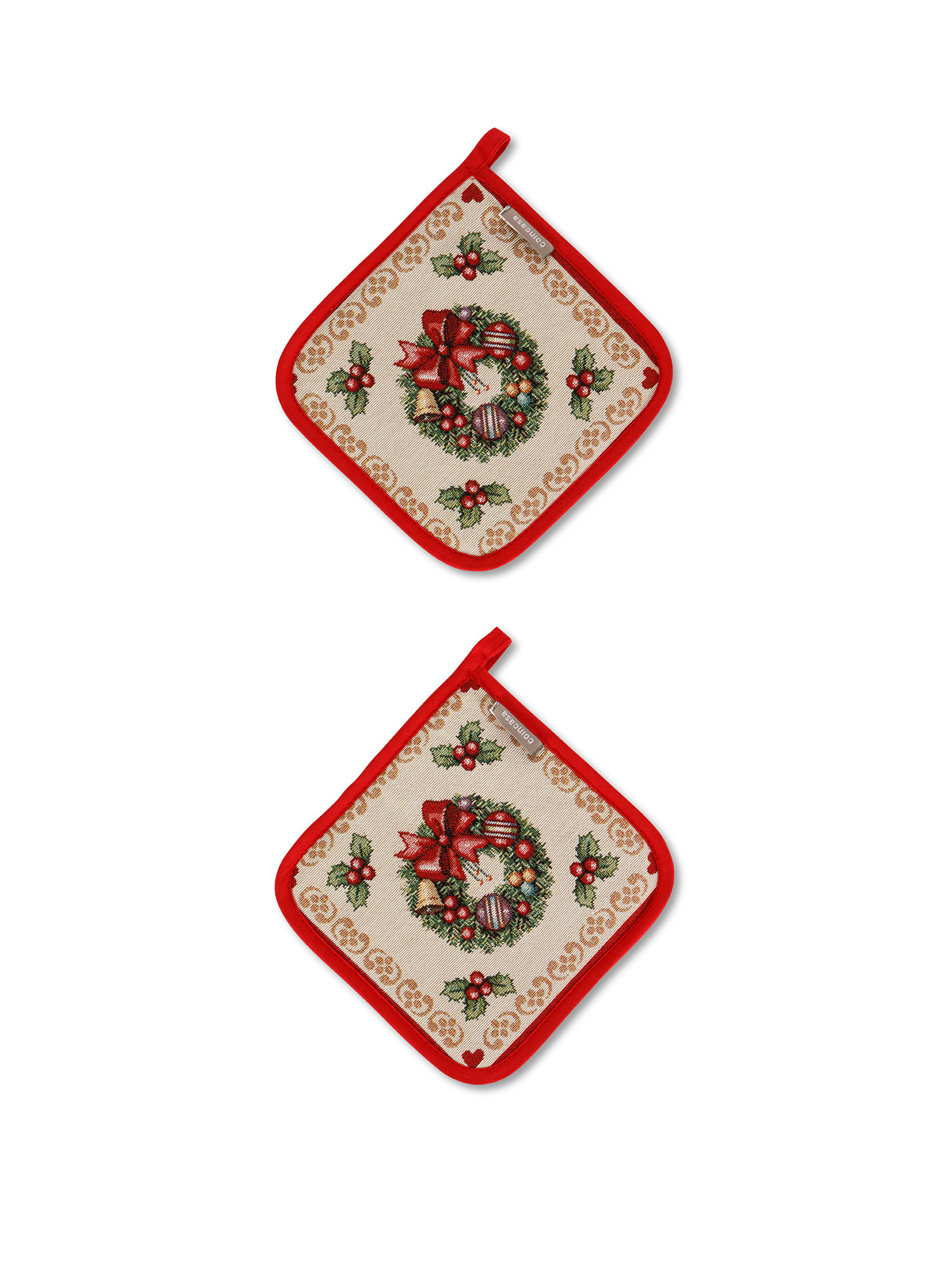 Gobelin fabric pot holders with Christmas motifs, Multicolor, large image number 5