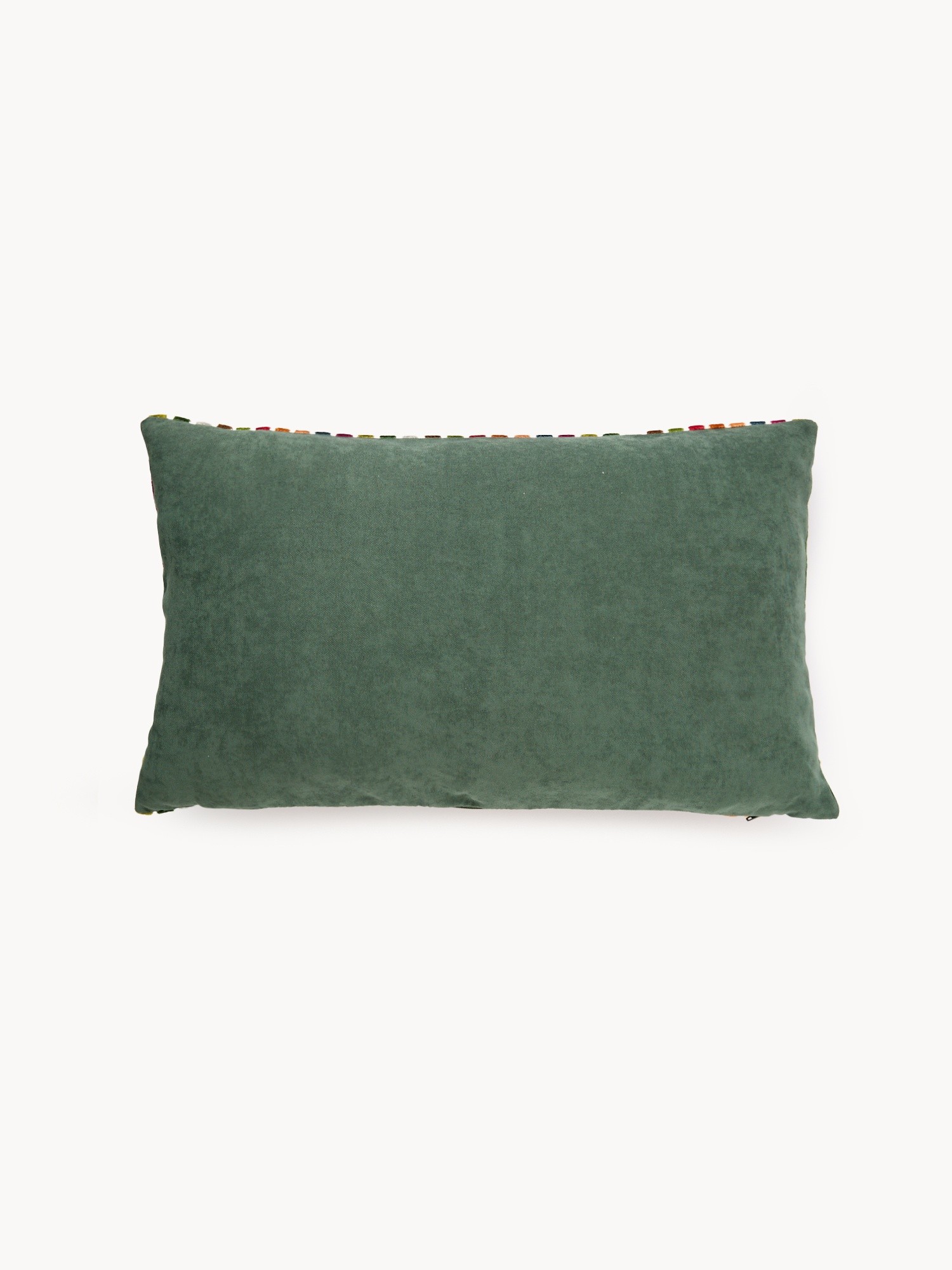 35x55 cm cushion in striped jacquard velvet, Yellow, large image number 4