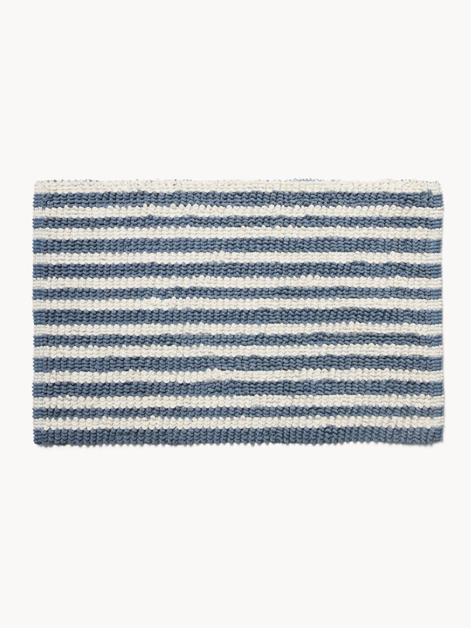 Striped Curl Bath Mat - Introductory Price, Bianco/Azzurro, large image number 0