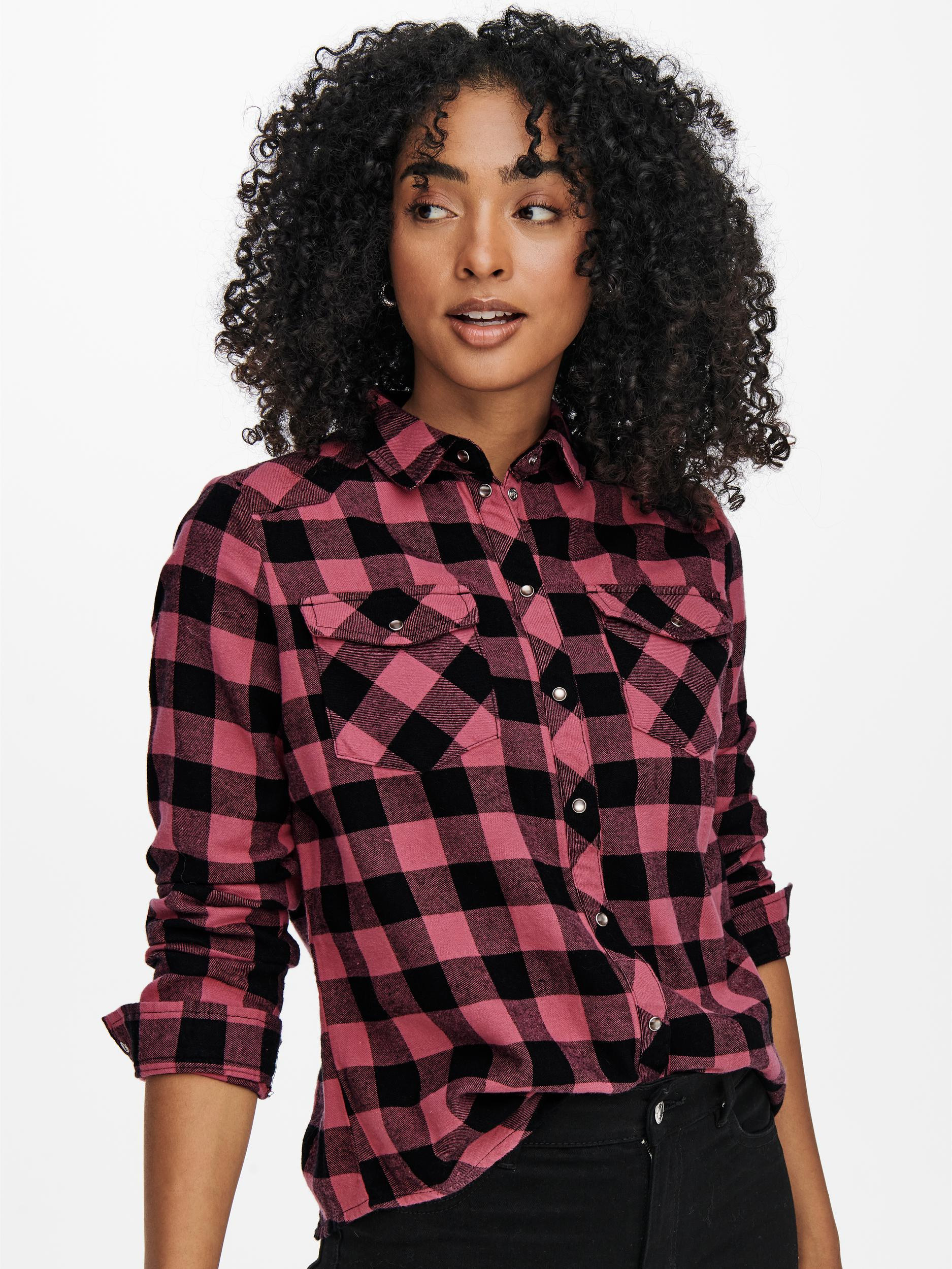 shirt with checked pattern, Dark Pink, large image number 3