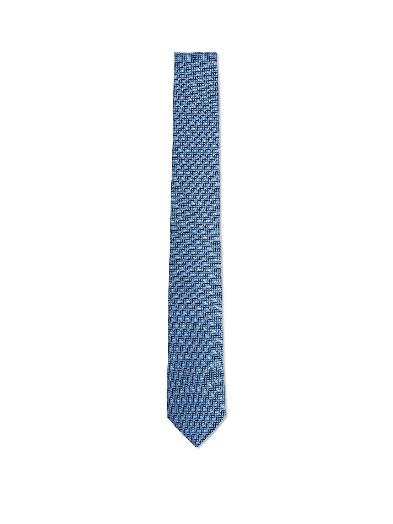Cravatta in pura seta tinta unita, Azzurro, large