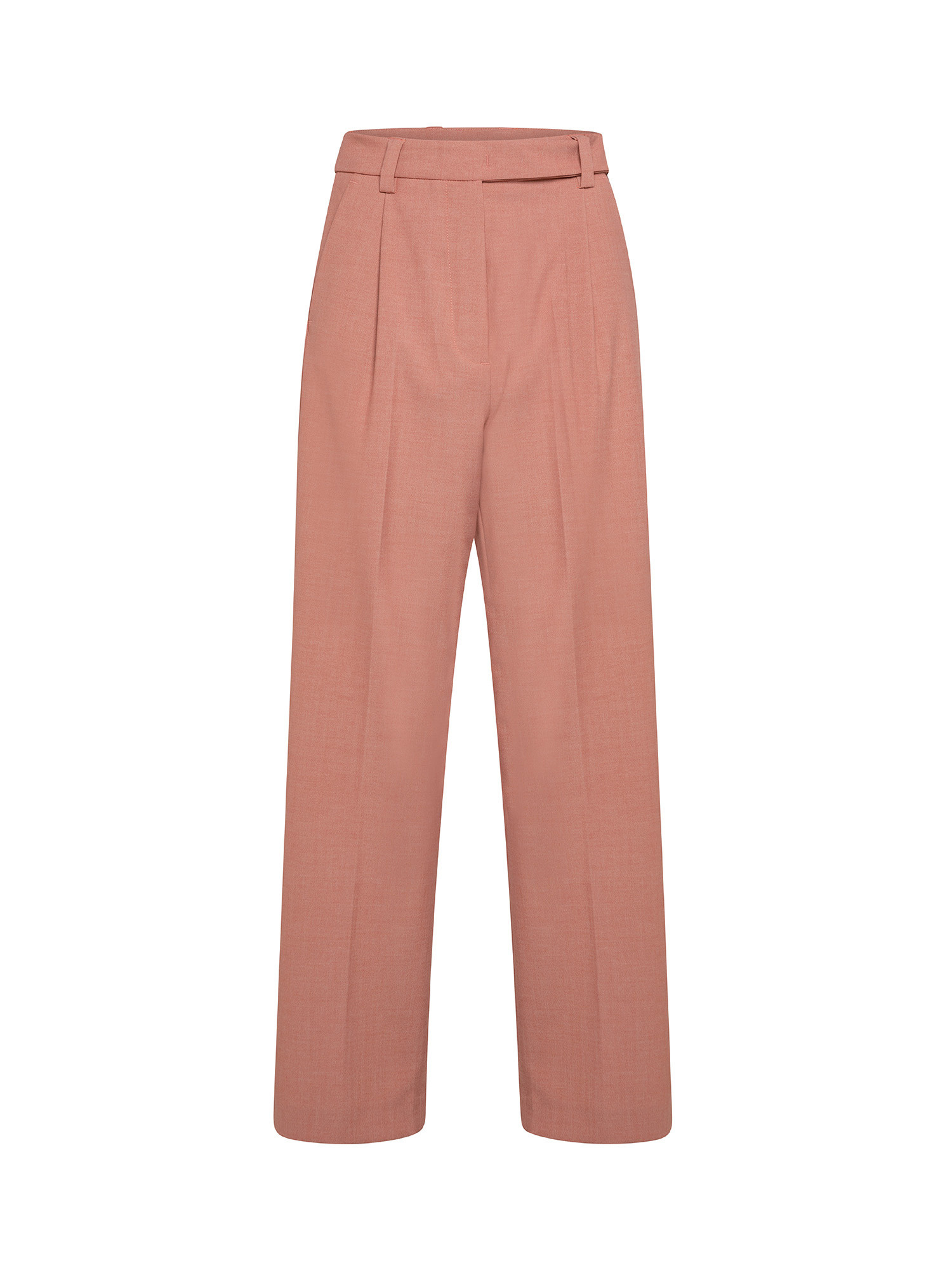 Multicolor pied de poule trousers in polyester-viscose blend with wide leg, Pink, large image number 0