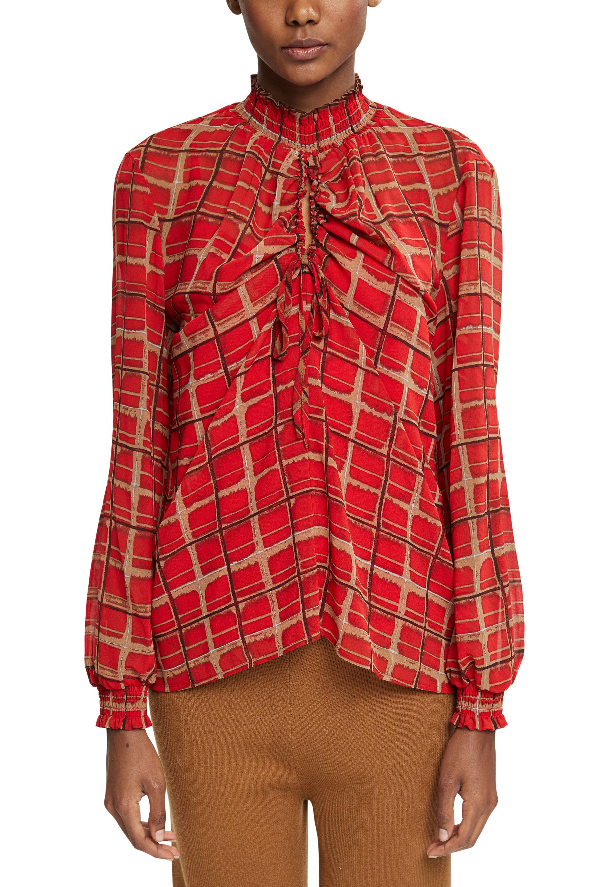 Blouses woven long sleeve, Red, large image number 1