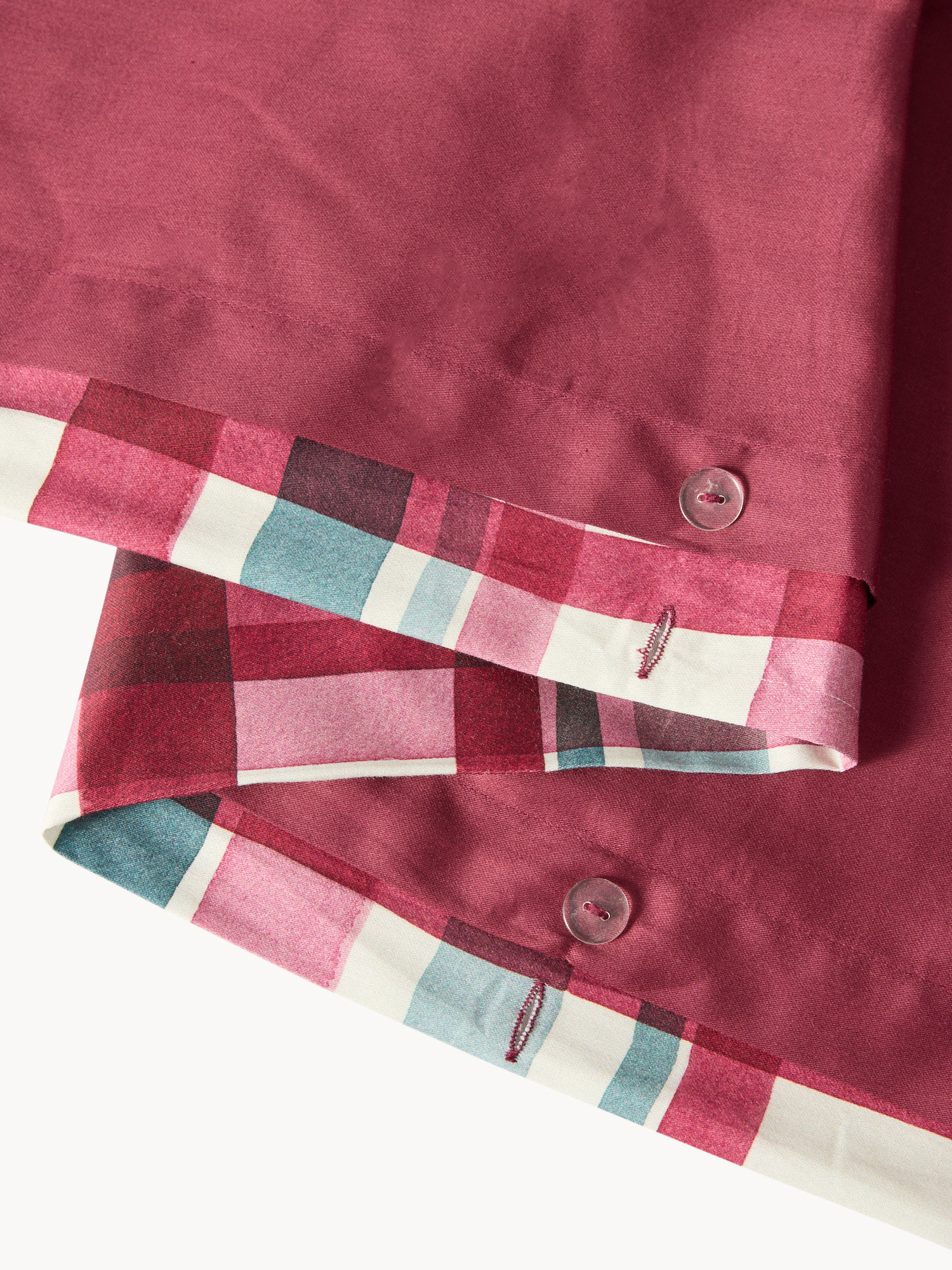 Copripiumino in raso di cotone motivo check, Multicolor, large image number 2