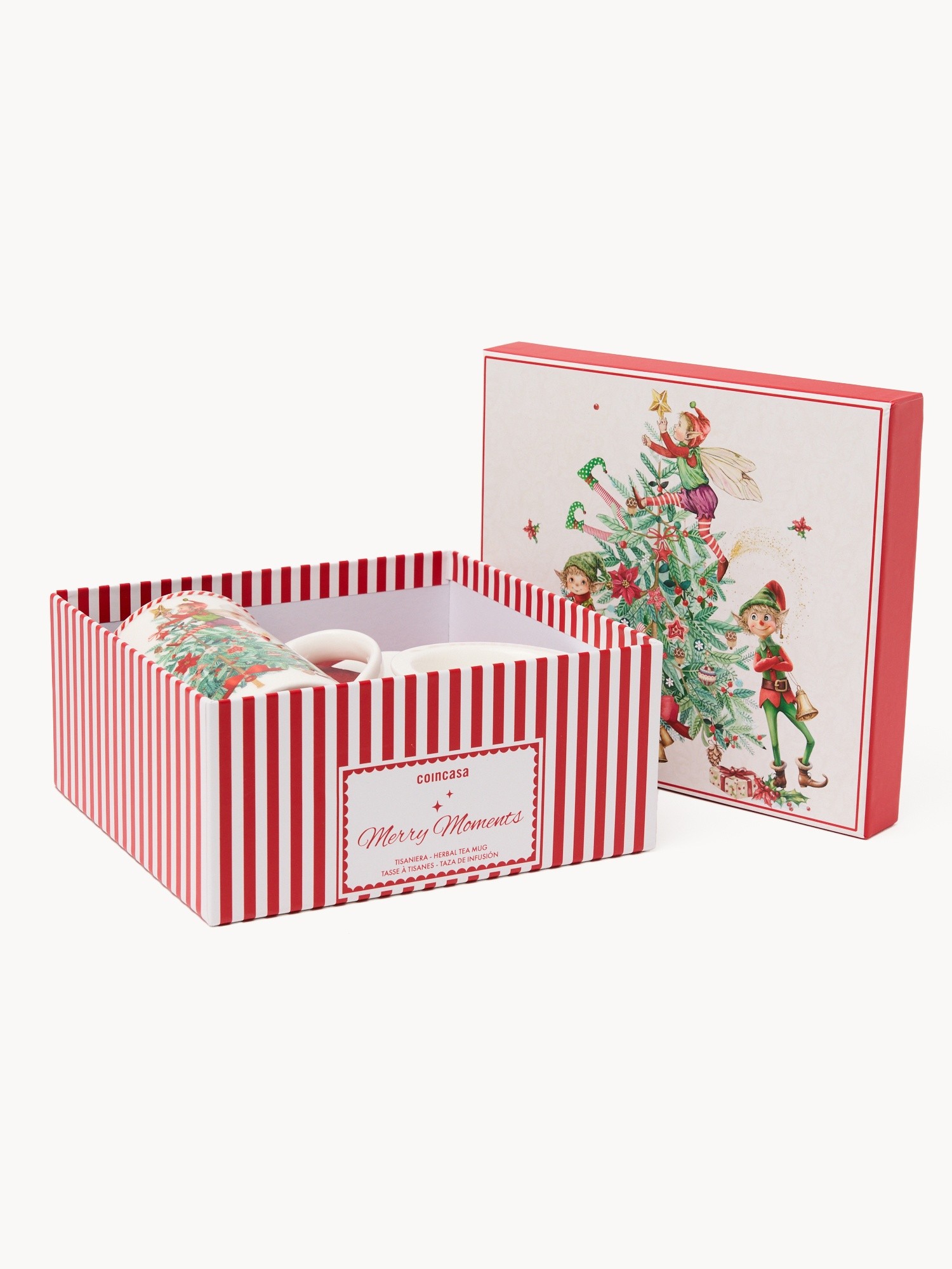 Porcelain tea-for-one set with a Christmas motif, Multicolor, large image number 2