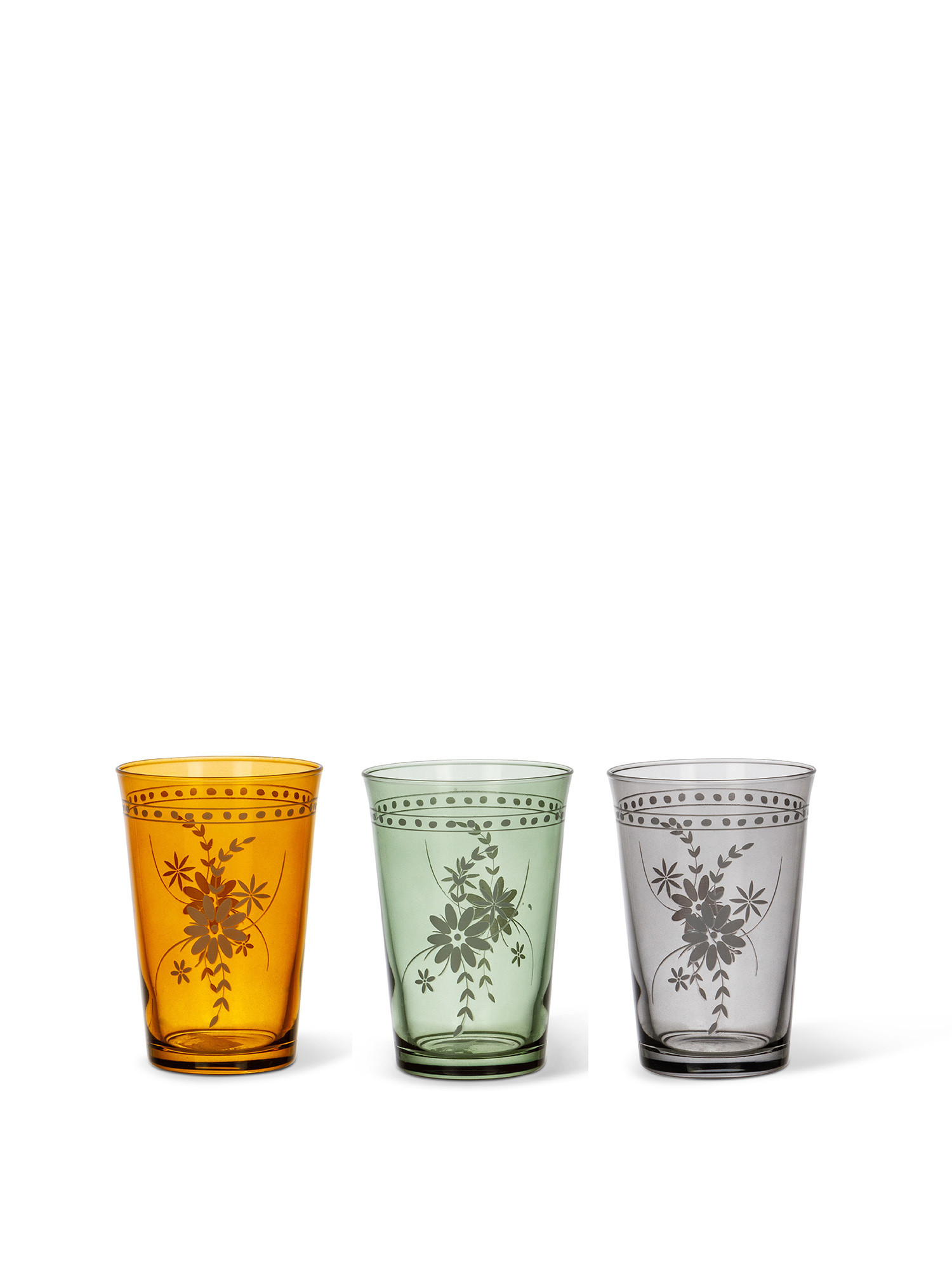 Glass tumbler with foliage motif, White, large image number 0