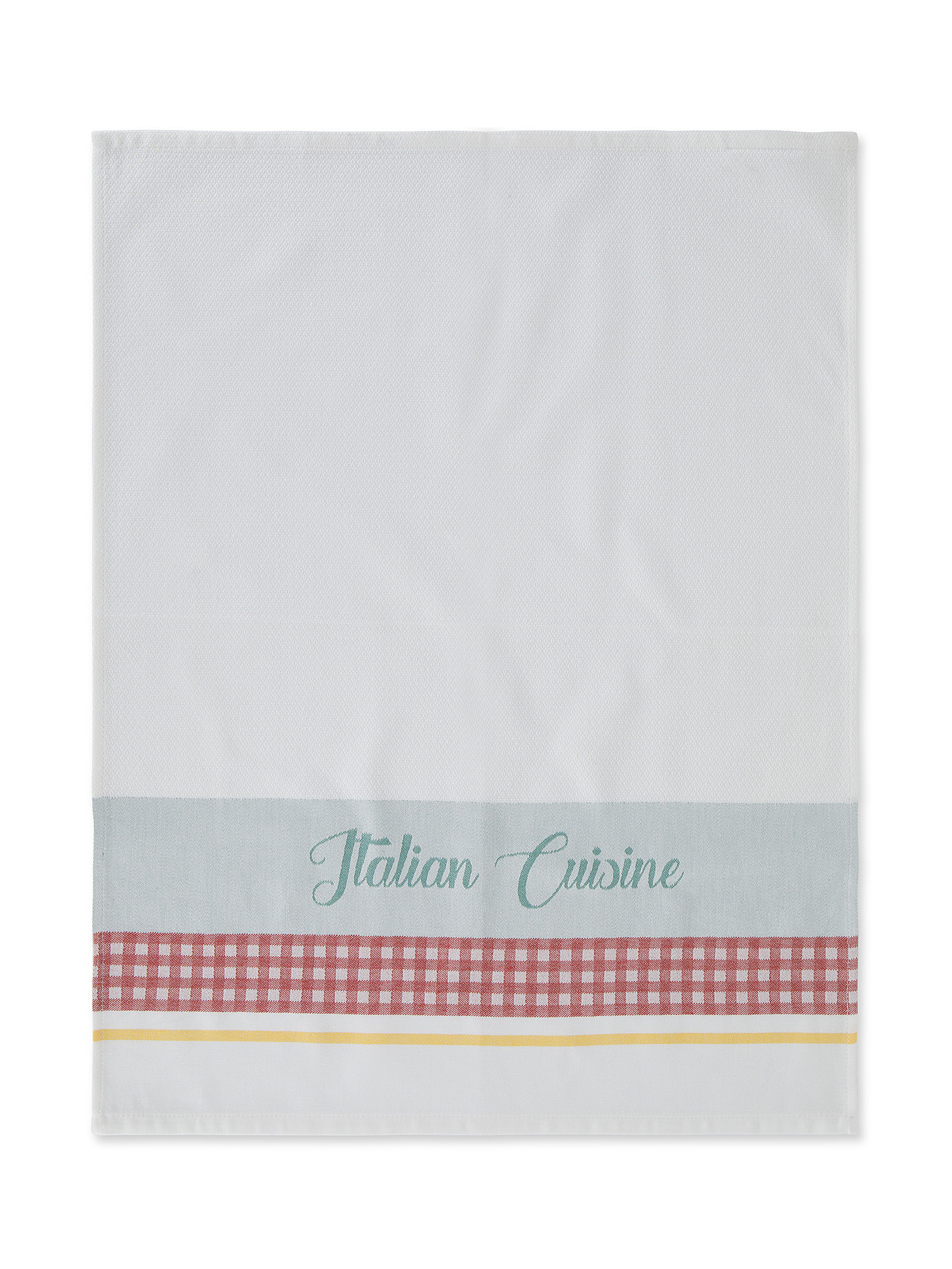 Set of 2 tea towels in cotton jacquard with Italian Cuisine motif, White, large image number 2