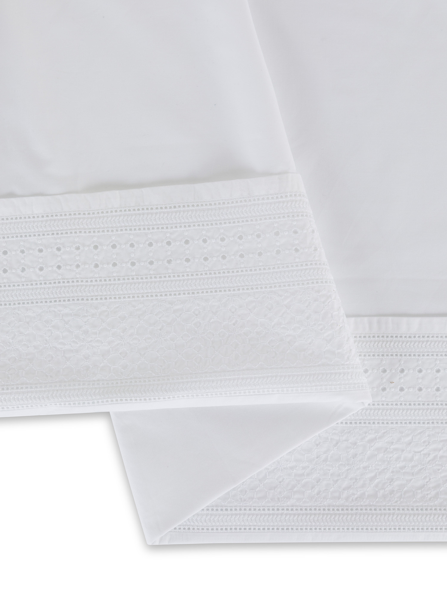 Flat sheet in fine percale cotton Portofino, White, large image number 2