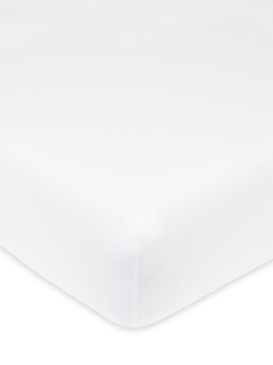 Lenzuolo con angoli in cotone percalle Zefiro, Bianco, large image number 0