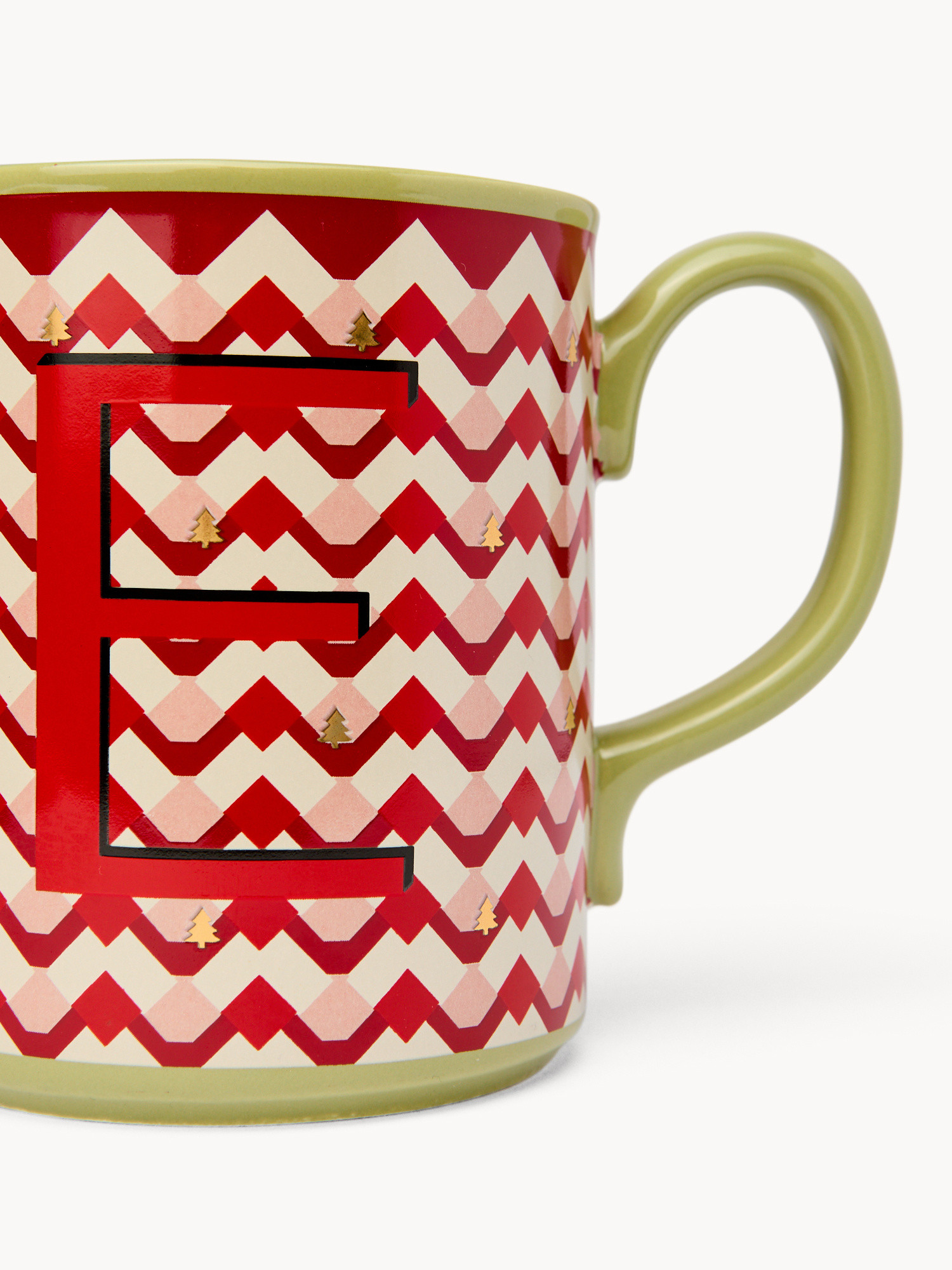 Mug in ceramica lettera E, Rosso, large image number 1