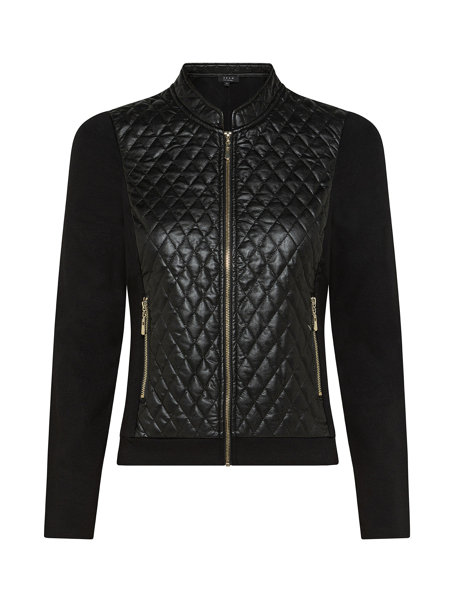 Koan - Jacket with eco-leather inserts, Black, large image number 0