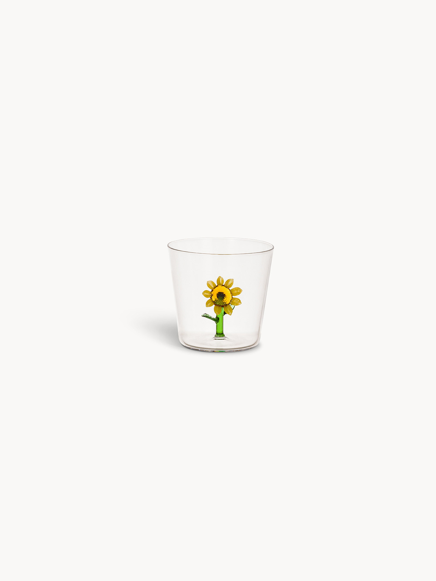 Bicchiere in vetro borosilicato dettaglio fiore, Trasparente, large image number 0