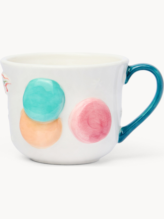 Tazza da colazione in ceramica motivo macarons