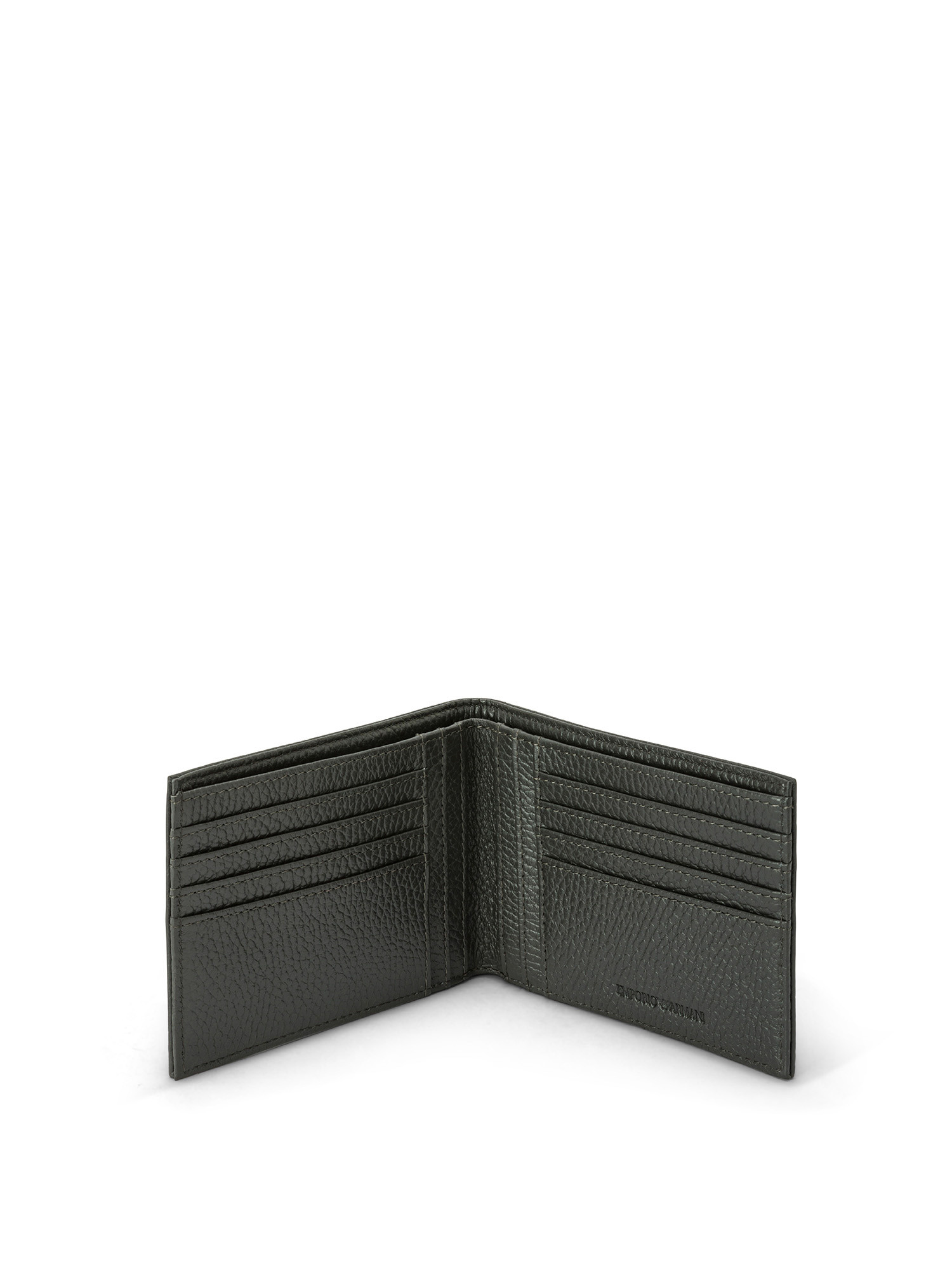 Emporio Armani - Wallet in tumbled leather, Dark Grey, large image number 2