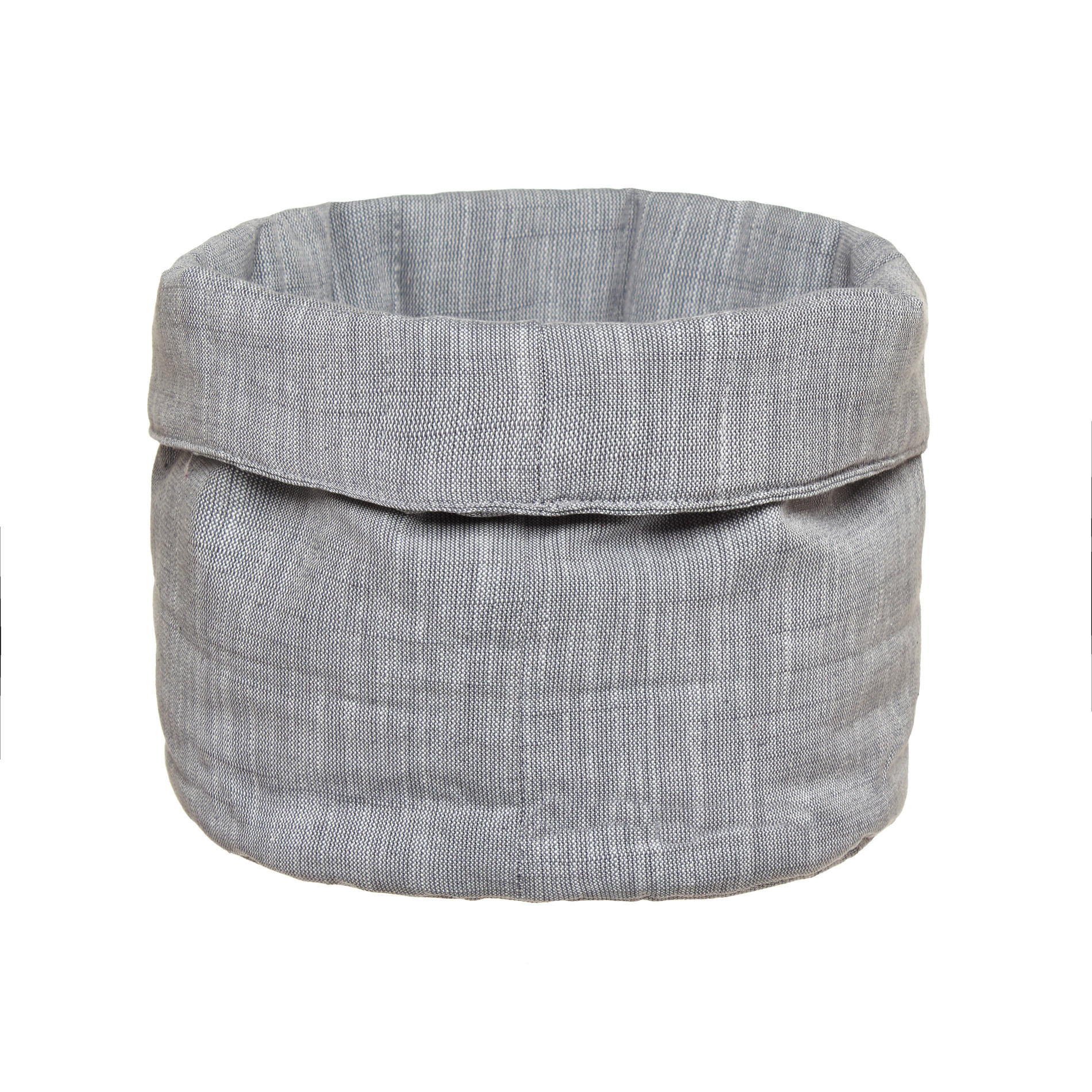 Round quilted mÃ©lange basket, Grey, large image number 0