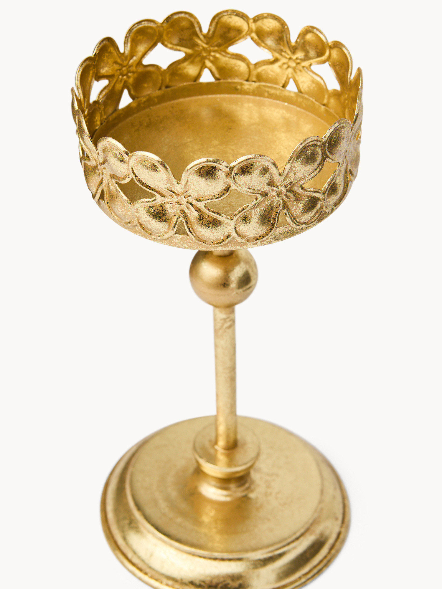 Portacandele in ferro dorato, Oro, large image number 1