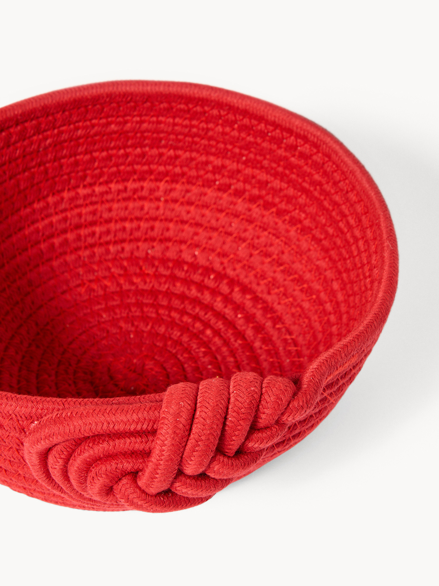Basket with woven detail, Red, large image number 1