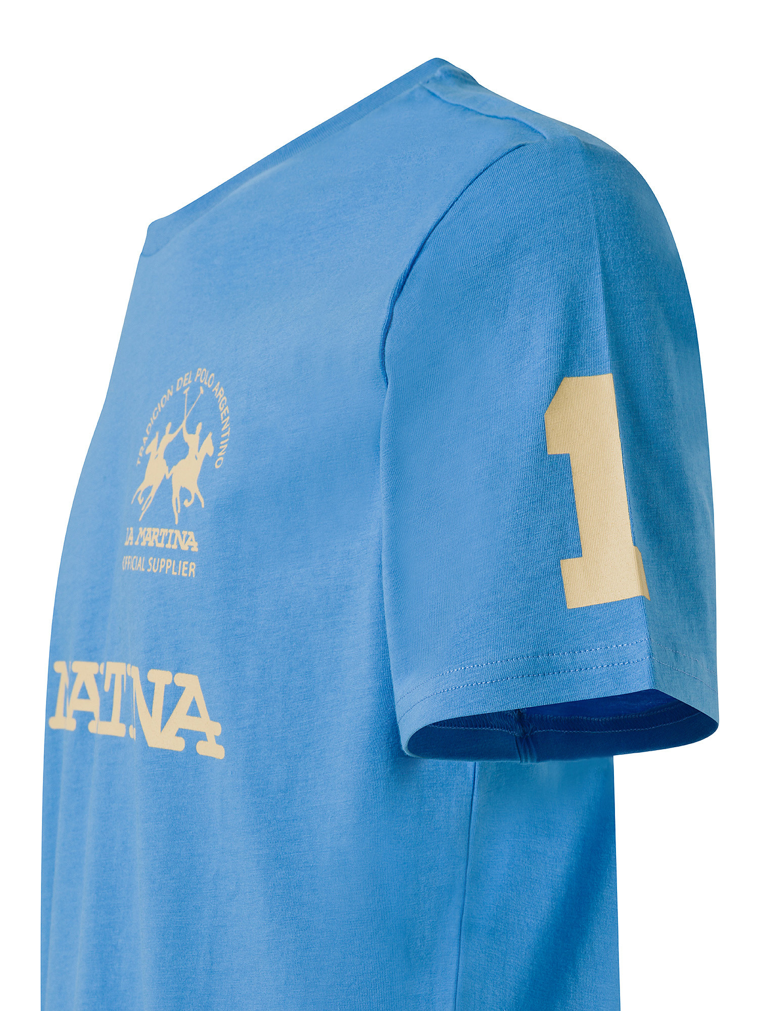 La Martina - Short-sleeved T-shirt in jersey cotton, Blue, large image number 2