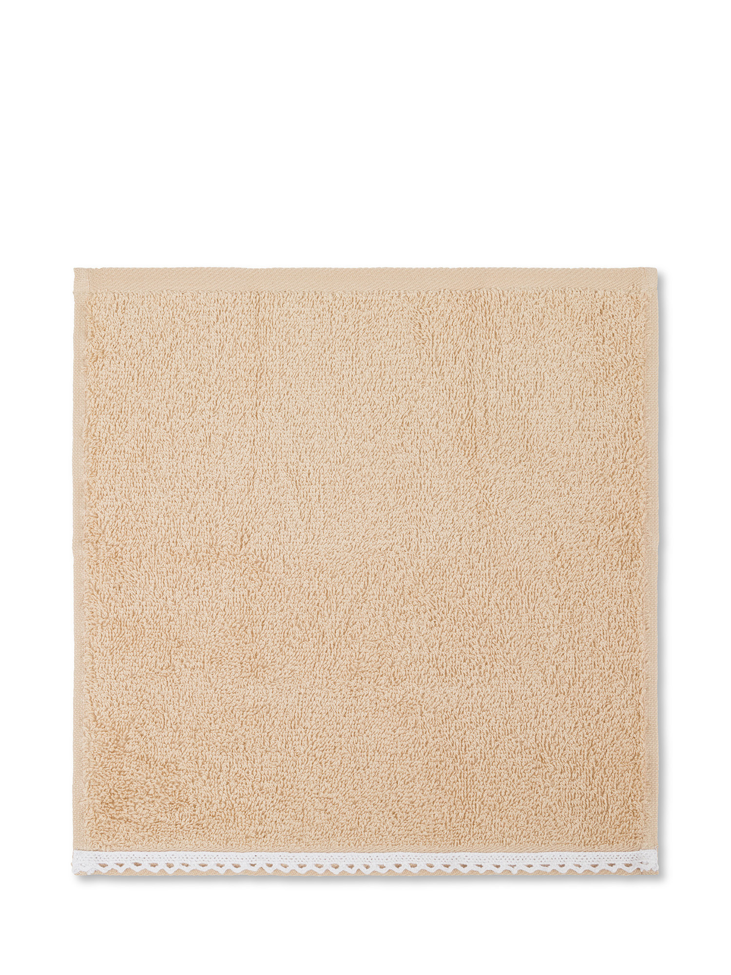Set 3 lavette cotone bordo in pizzo, Beige, large image number 2
