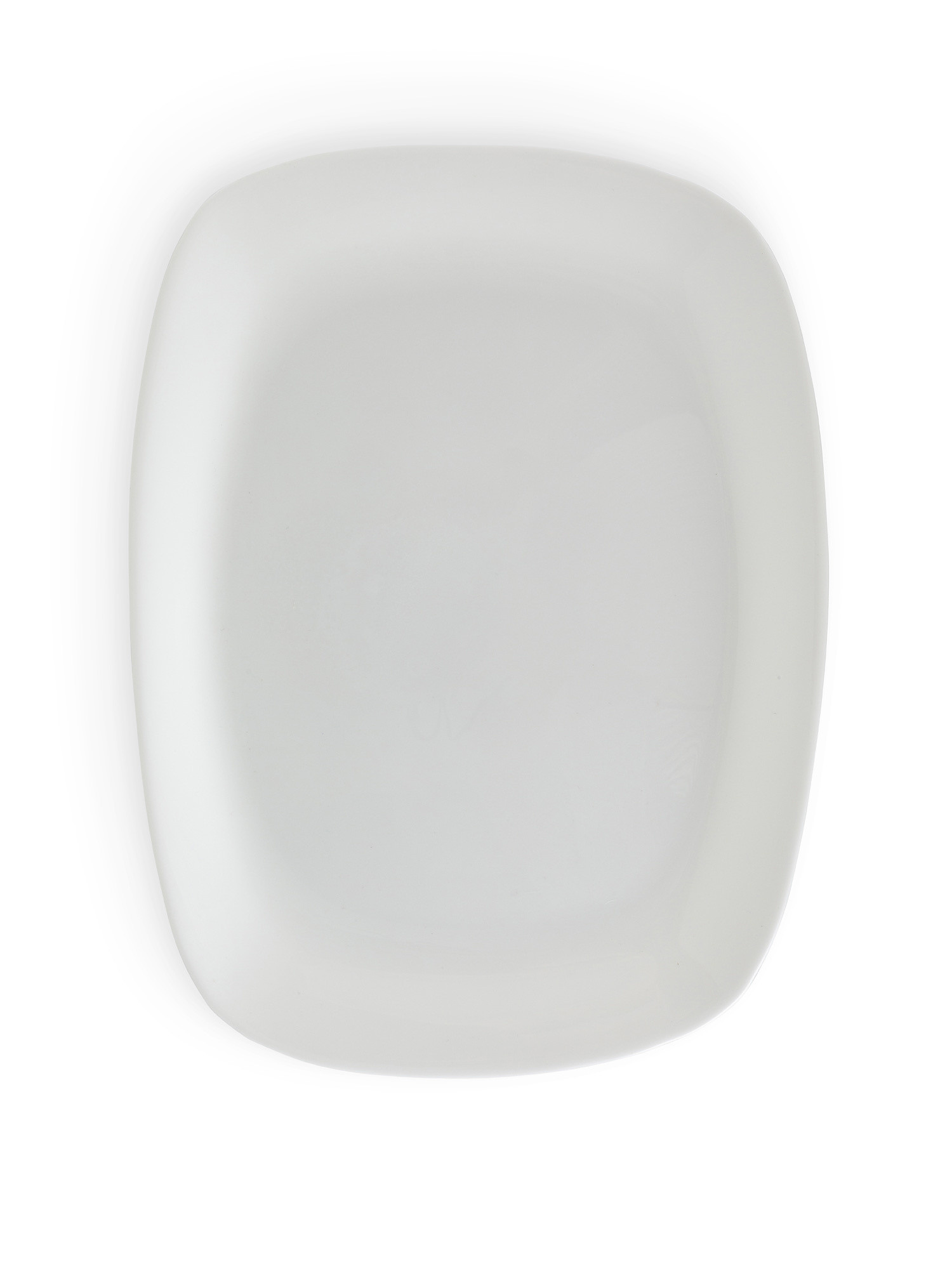Piatto rettangolare vetro bianco, Bianco, large