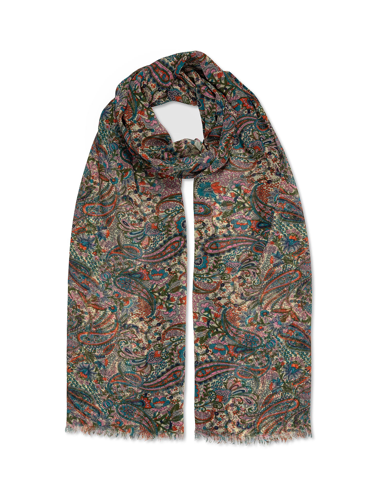 Patterned scarf, Beige, large image number 0