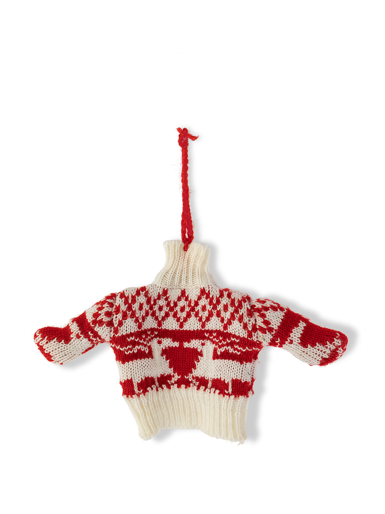 Wool tree decoration in the shape of a sweater, White, large image number 0