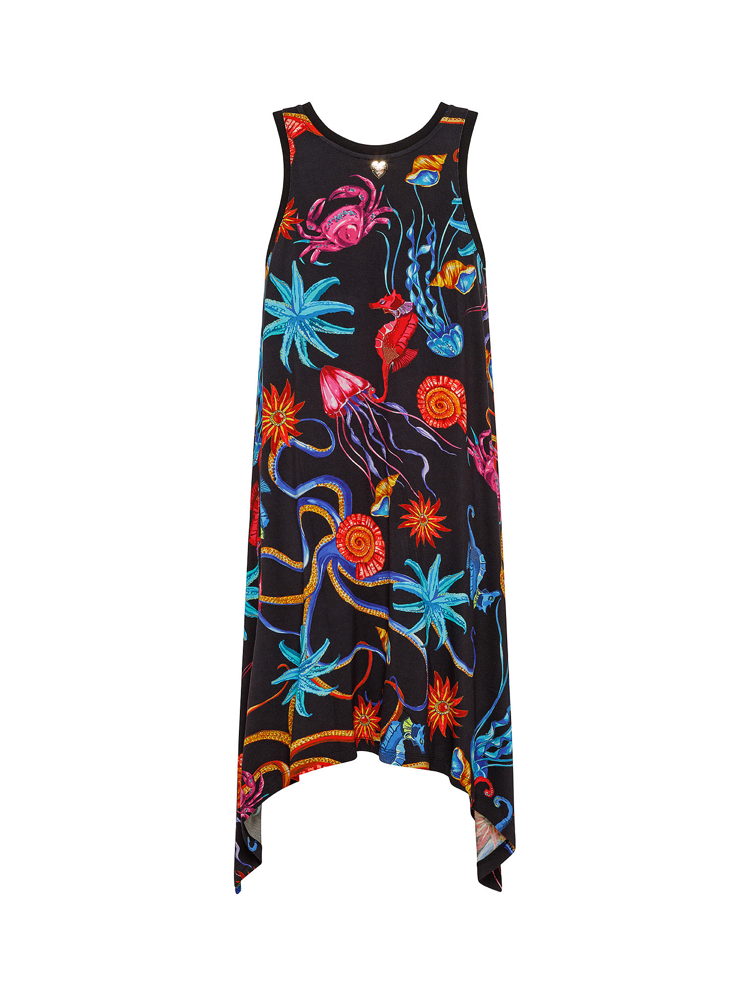 Maxi tank top in printed jersey, Black, large image number 1