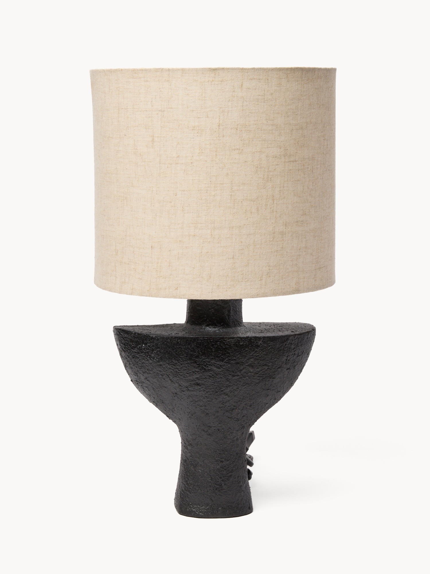 Lampada da tavolo in alluminio e cotone Freya, Nero, large image number 0