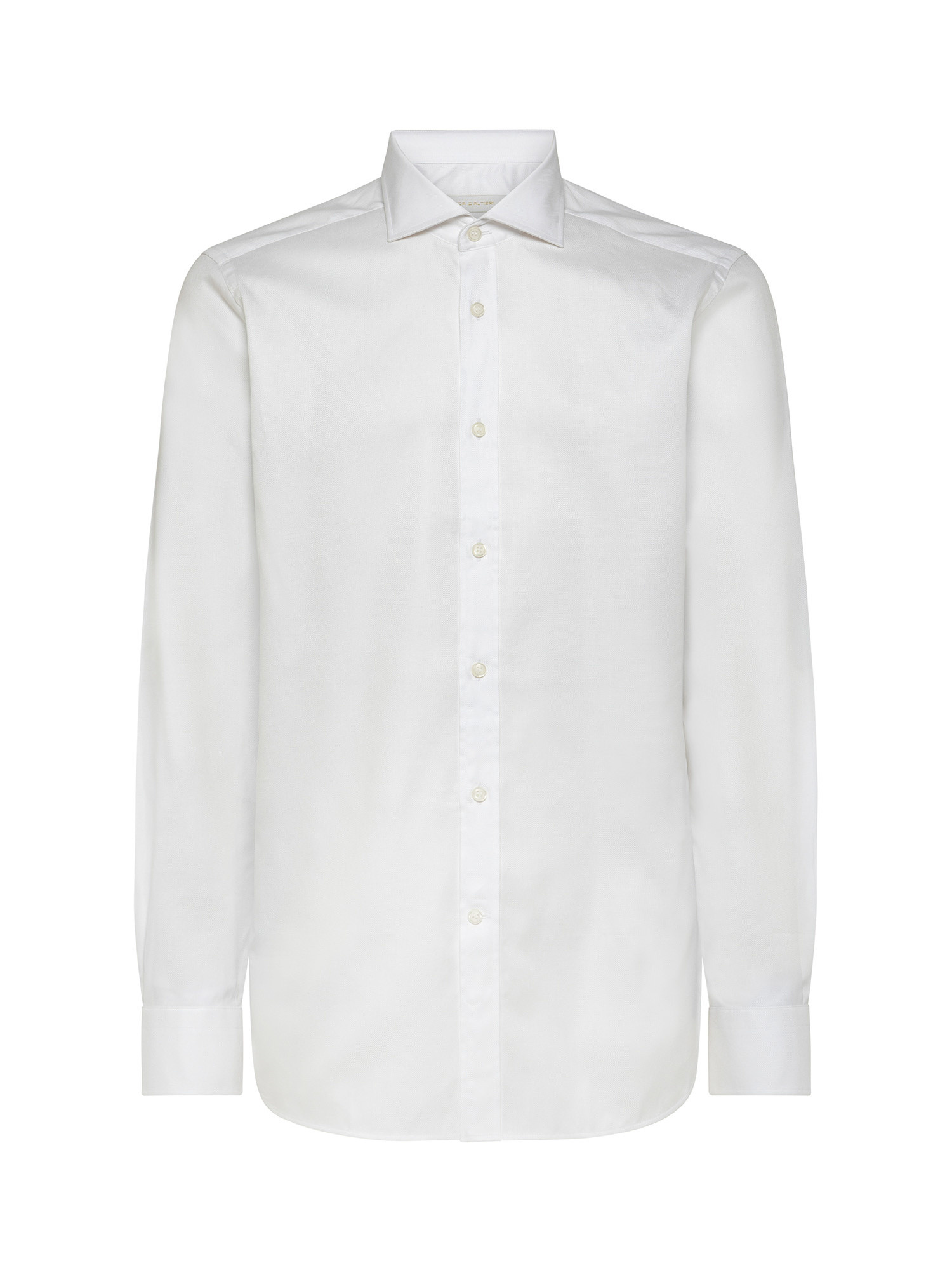 Camicia slim fit in puro cotone, Bianco 1, large image number 1
