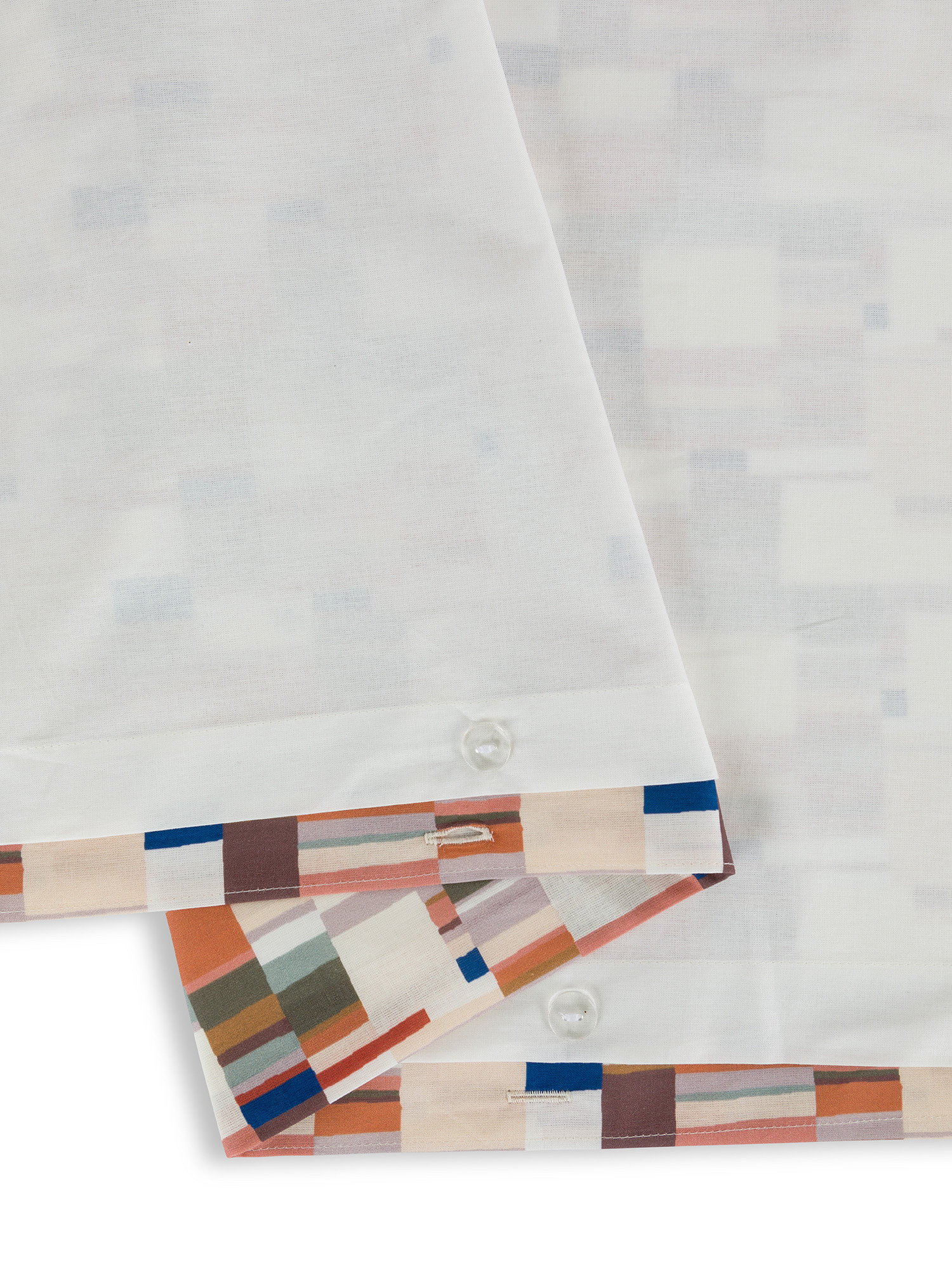 Geometric patterned cotton duvet cover set, Multicolor, large image number 1