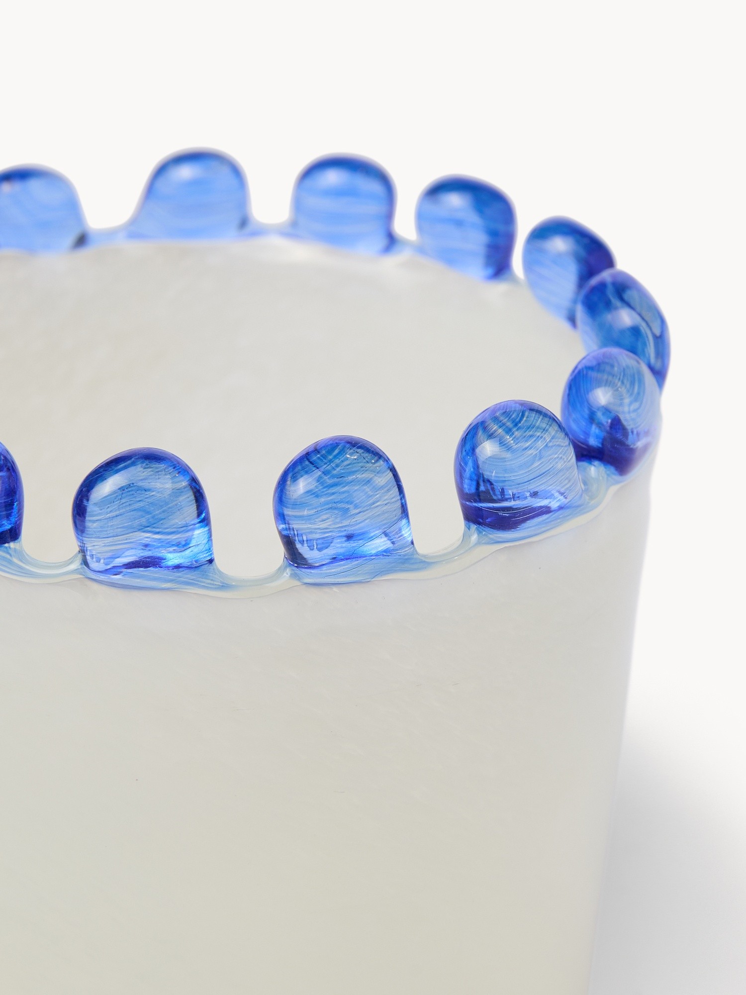 Votivo in vetro colorato in pasta, Bianco/Blu, large image number 1