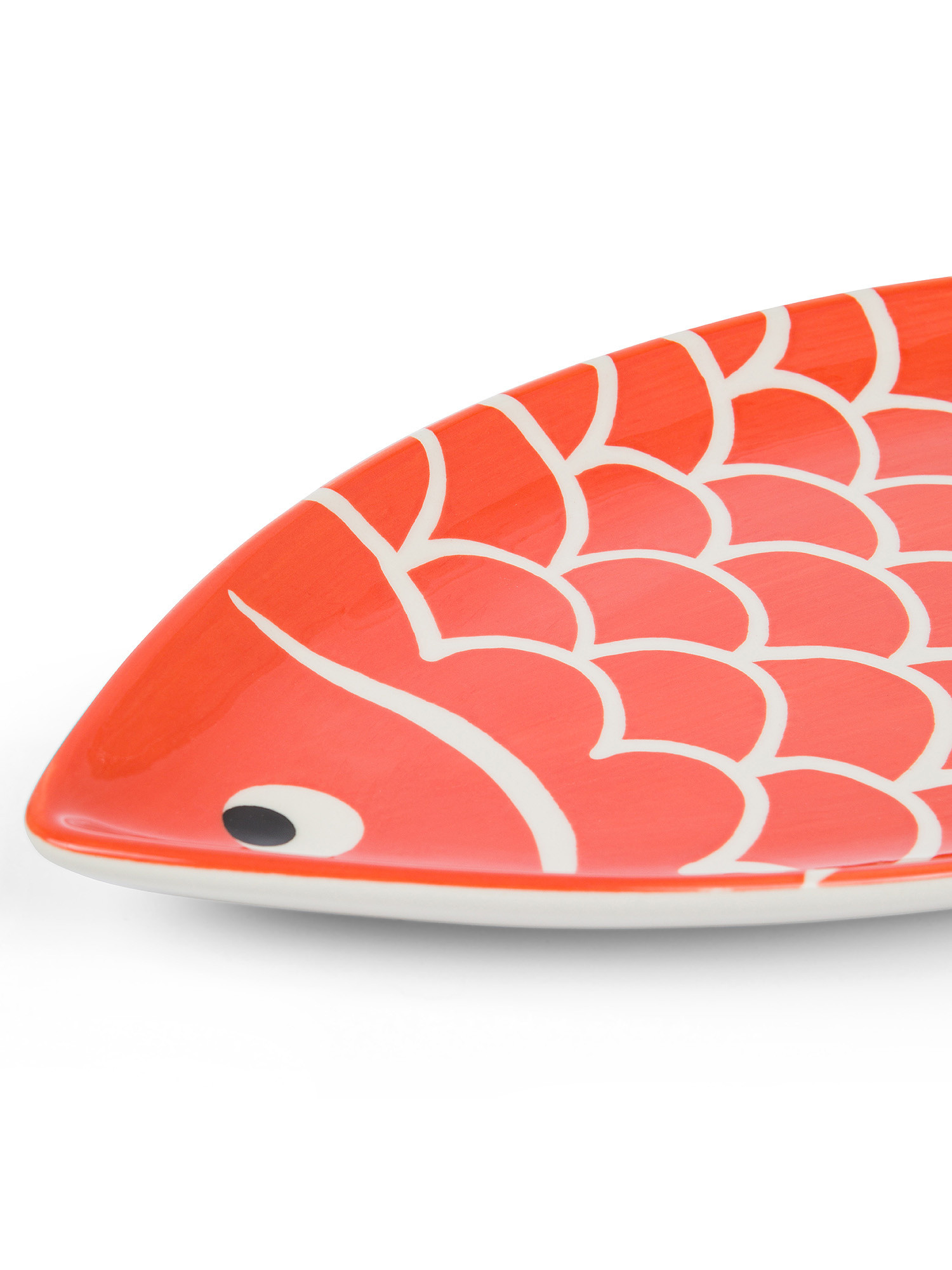 Stoneware fish dish, Red, large image number 1