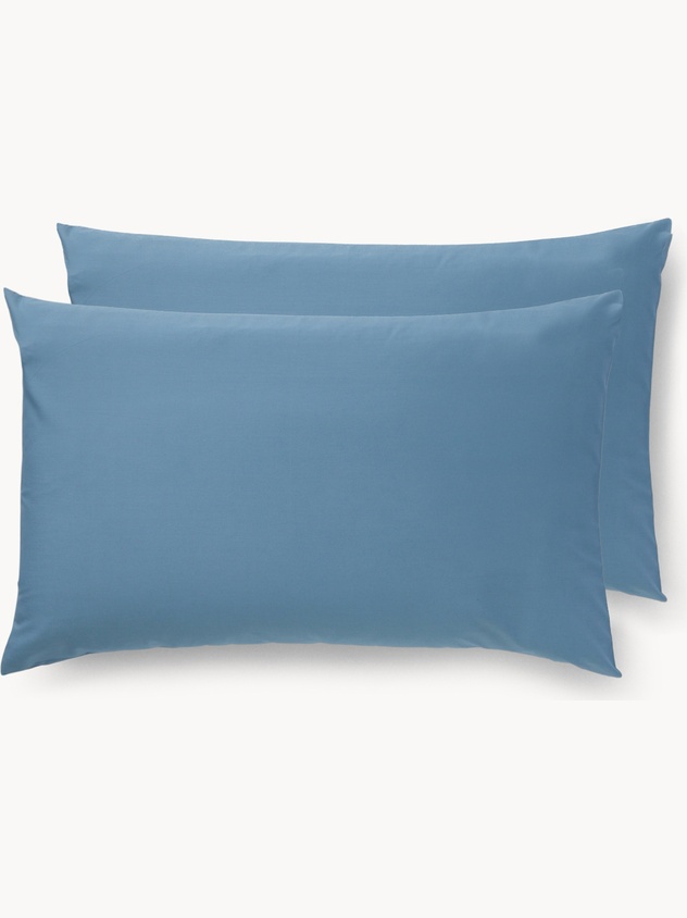 Set of 2 Solid Cotton Percale Pillowcases - Discounted Price