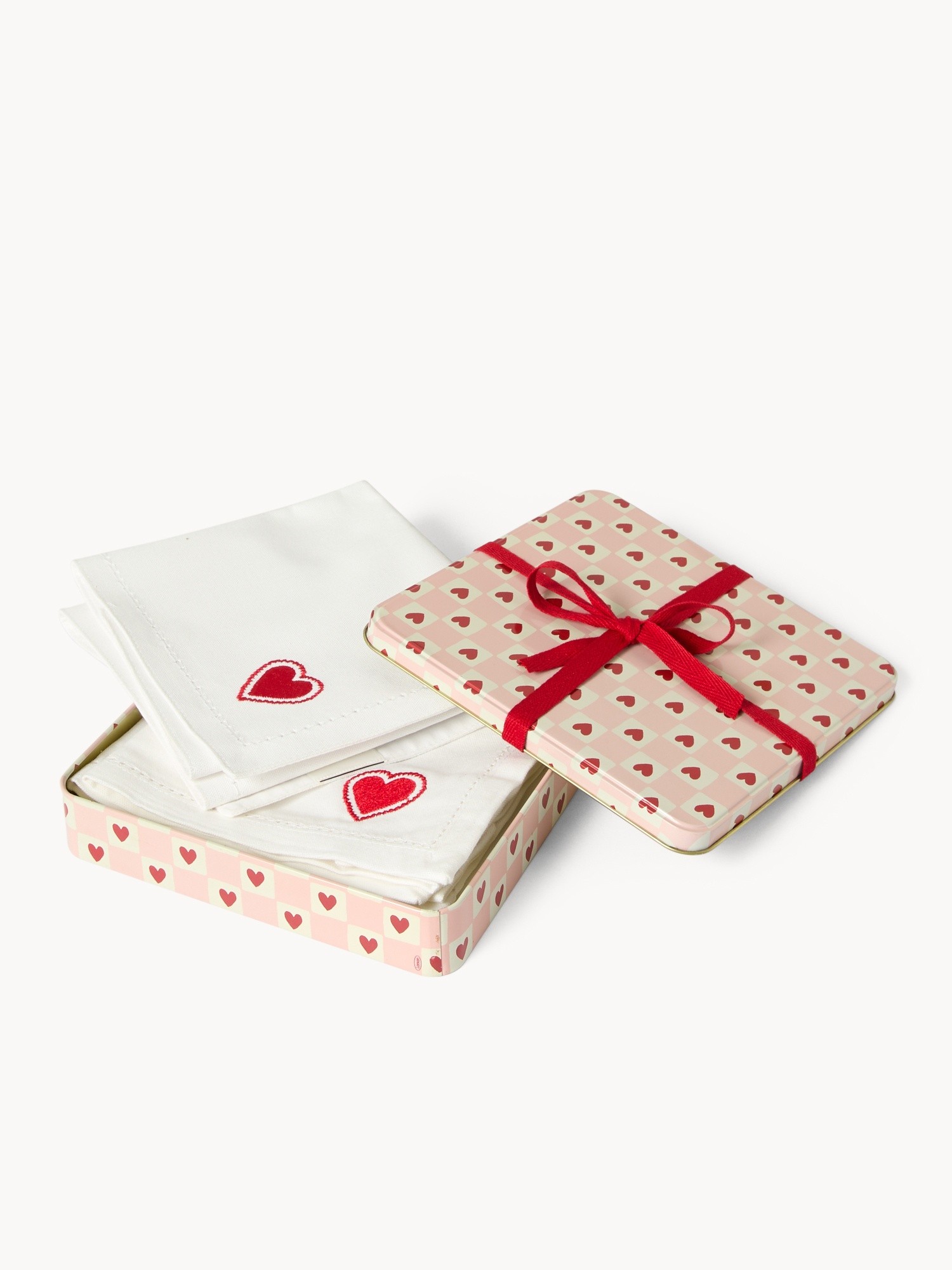 Set of 2 napkins and 2 placemats with gift box - Discounted Price, White, large image number 1