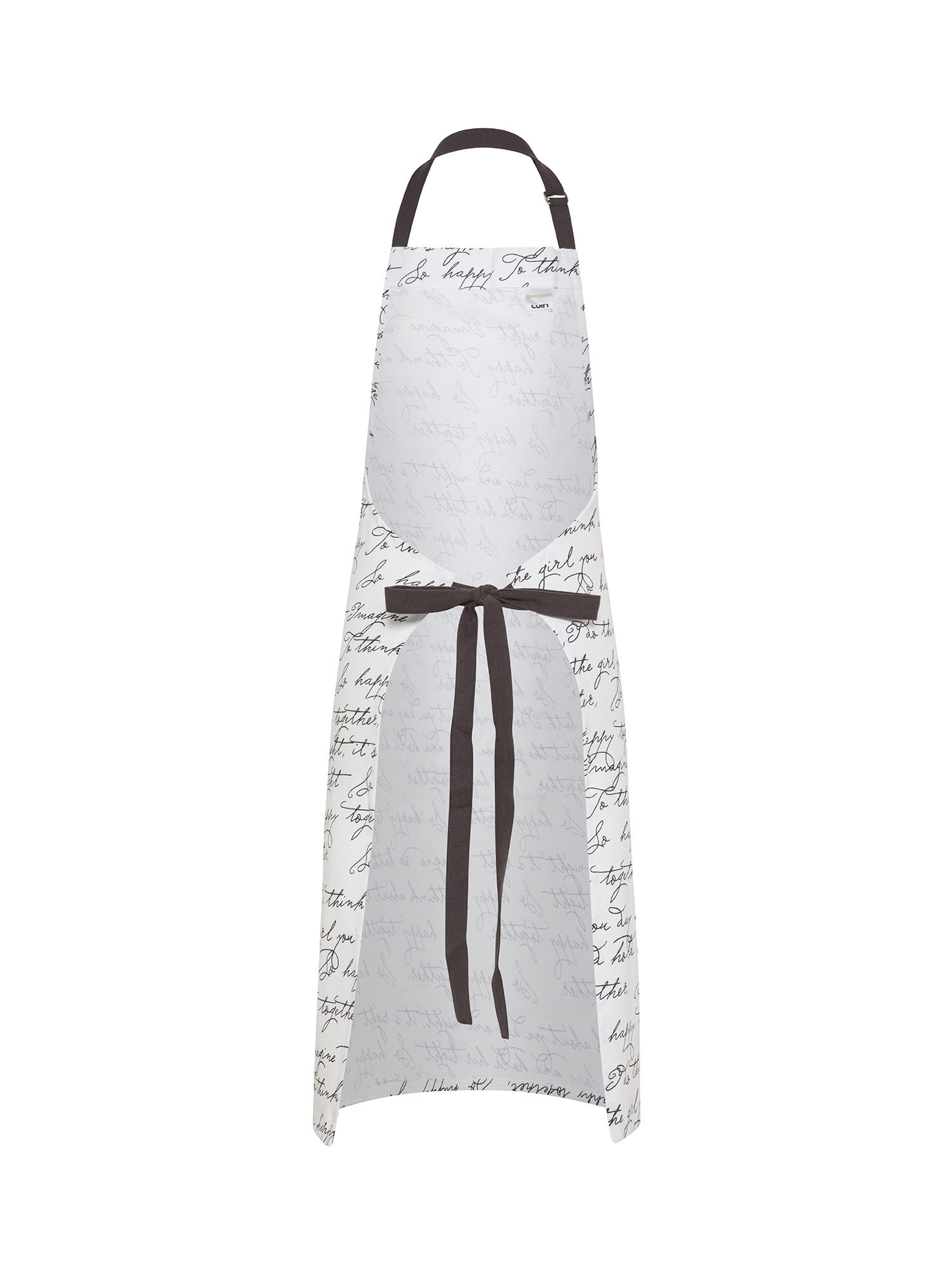 100% cotton kitchen apron with lettering print, White, large image number 1