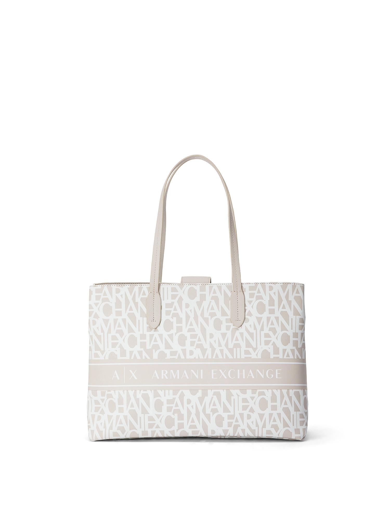 Armani Exchange - Tote bag with logo, Ice White, large image number 0