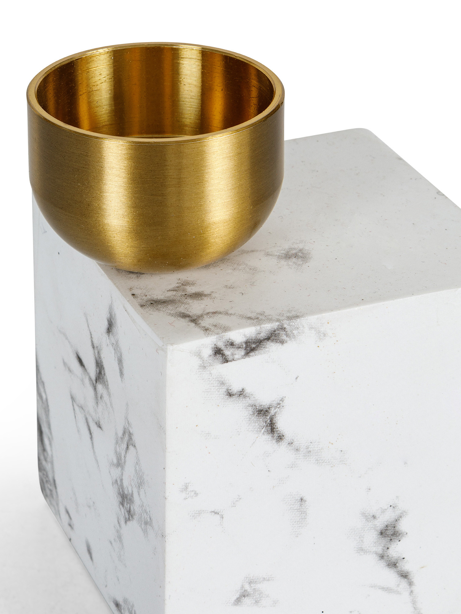 Marble effect candle holder, Gold, large image number 1