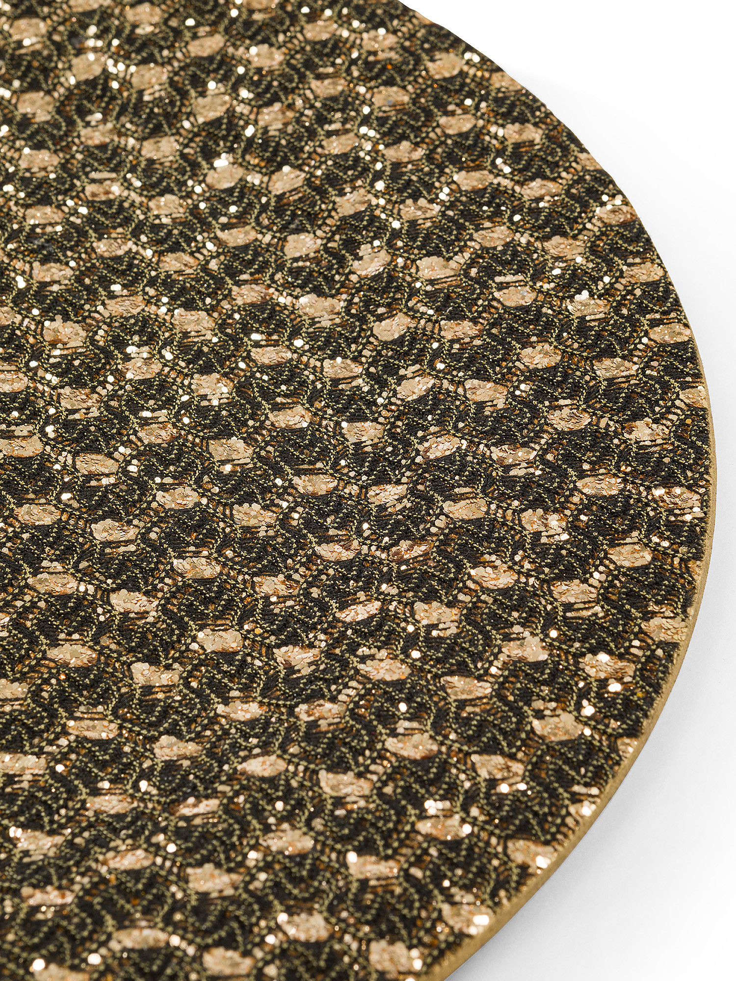 Glitter PVC charger plate, Brown, large image number 1