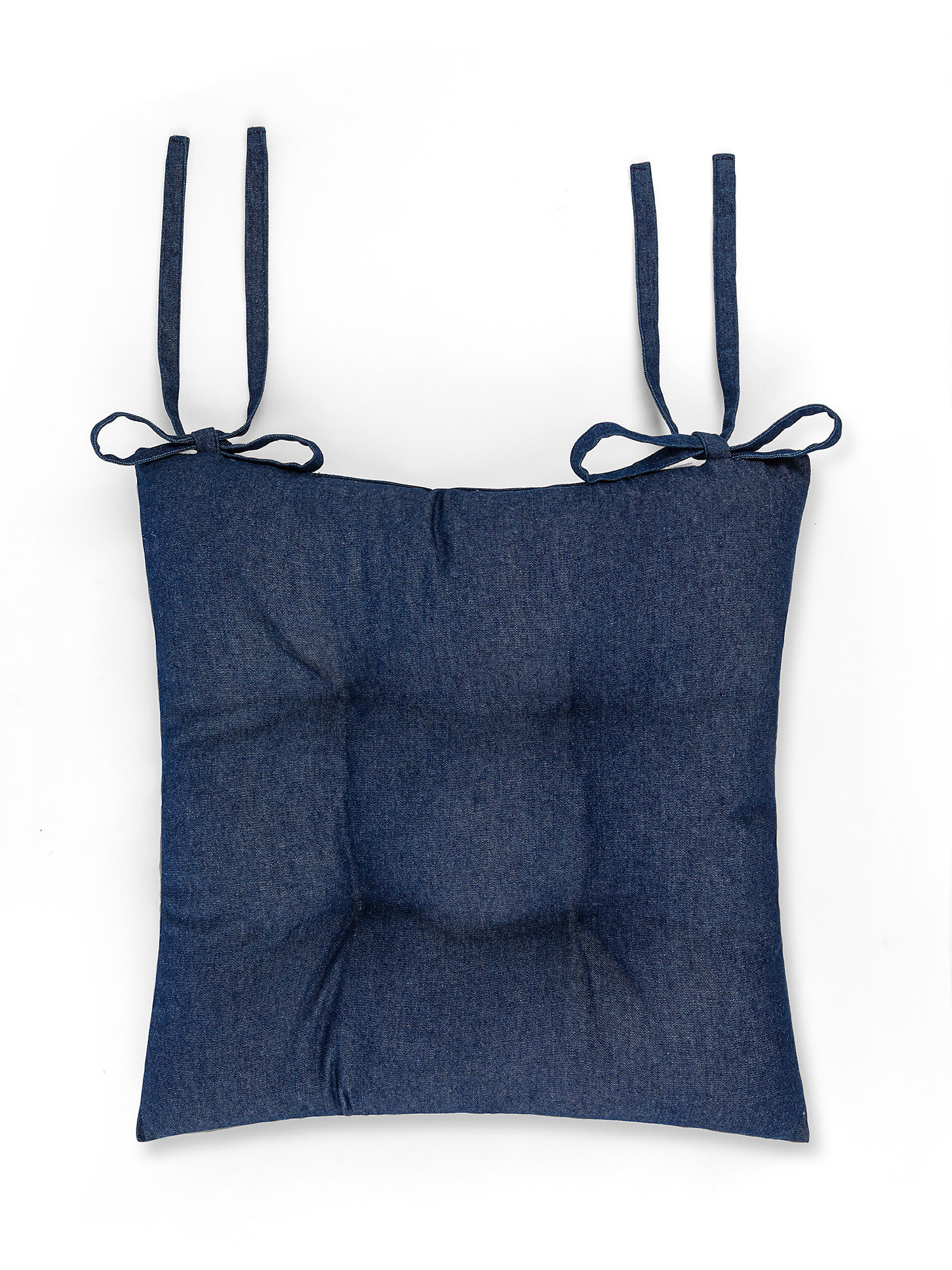 Chair cushion in cotton denim, Blue, large image number 0