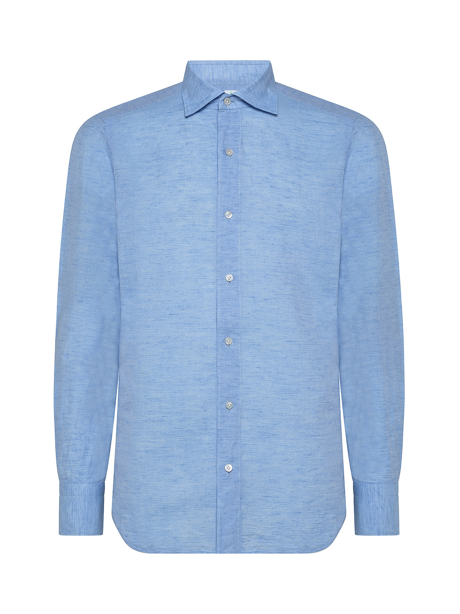 Regular fit shirt in linen blend, Light Blue, large image number 0