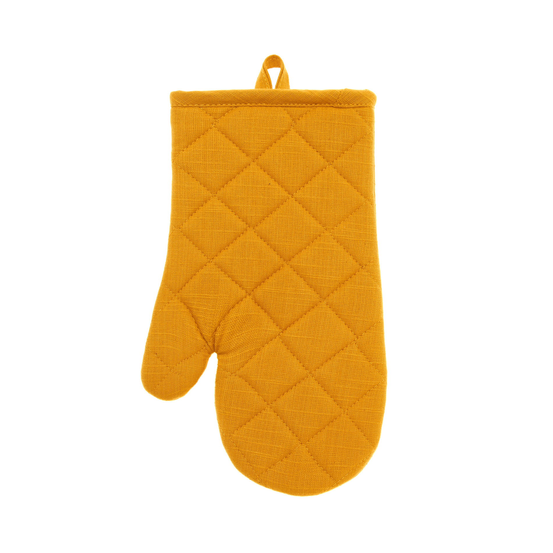 Guanto forno m&egrave;lange a trama fiammata, Giallo Ocra, large image number 0