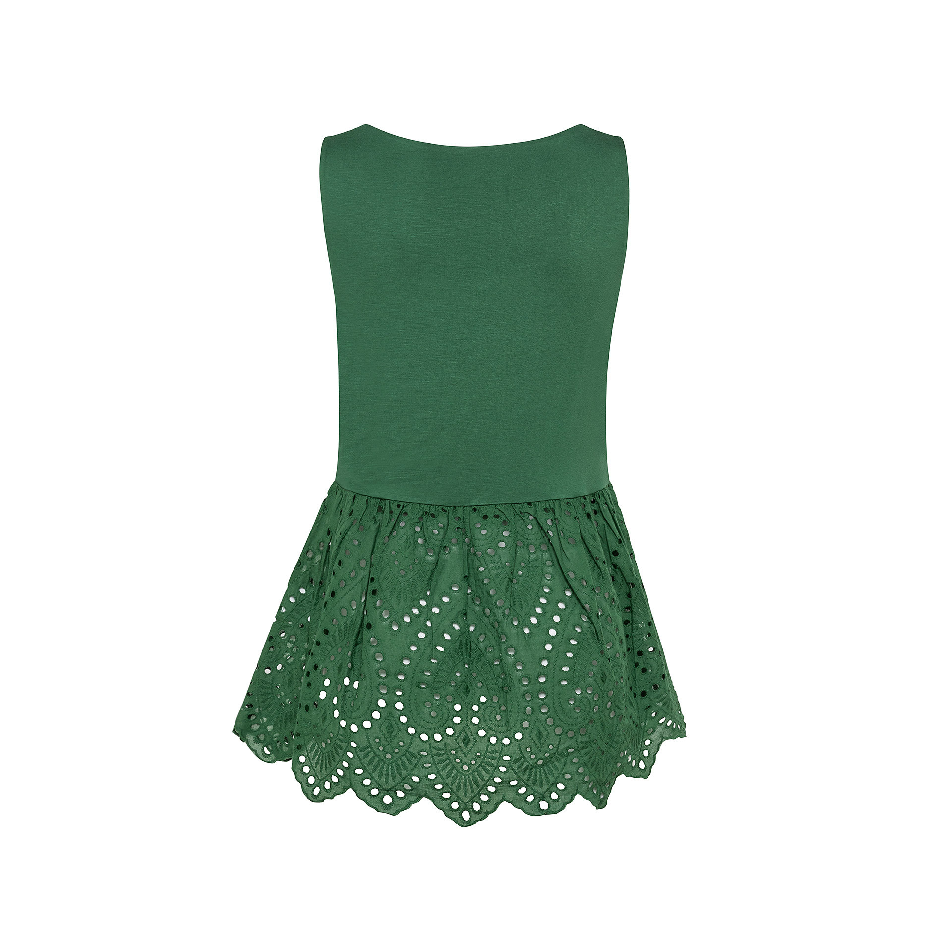 Top in jersey con balza, Verde, large image number 1